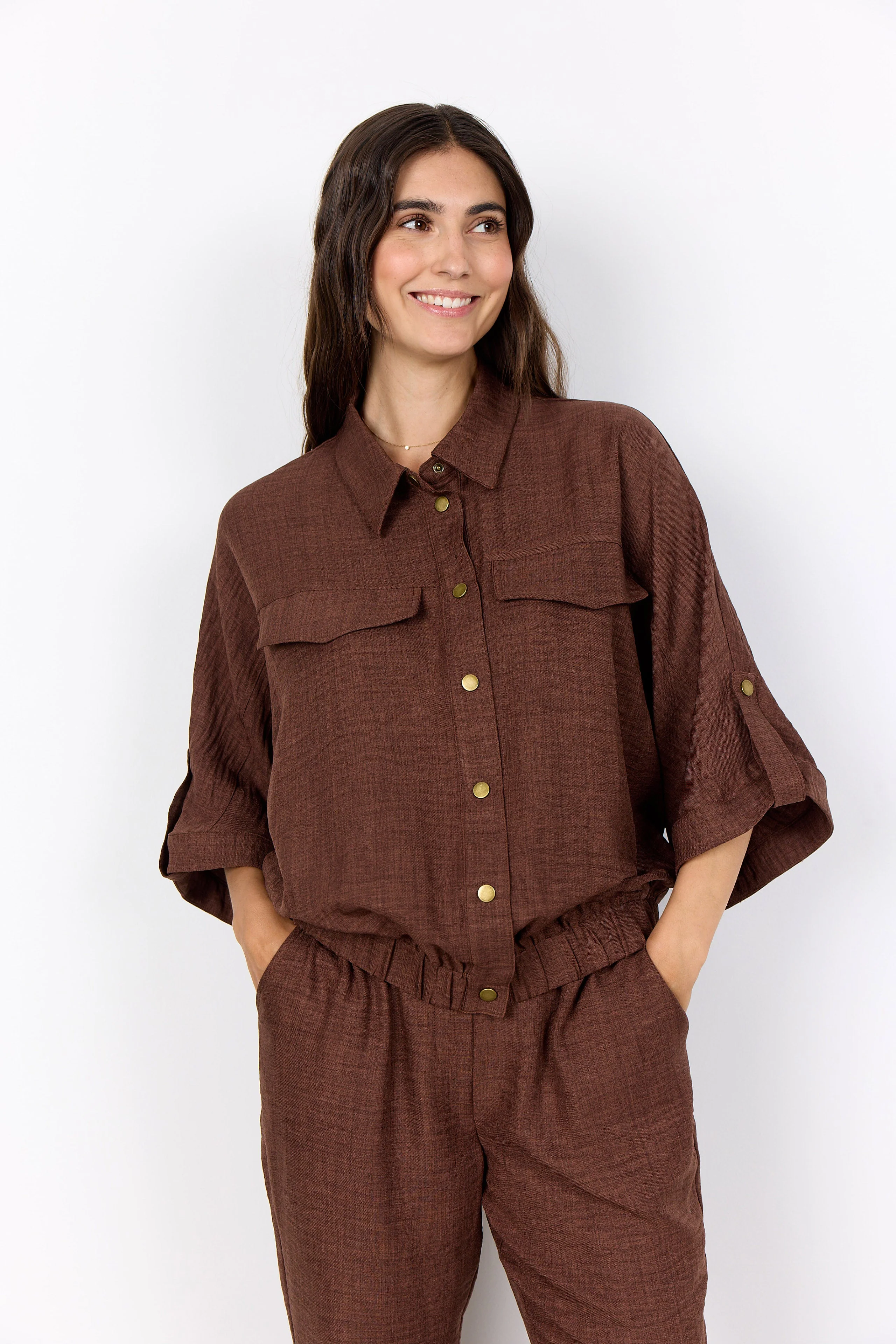 Charissa 3/4 Sleeve Shirt - Rocky Road - Image 2