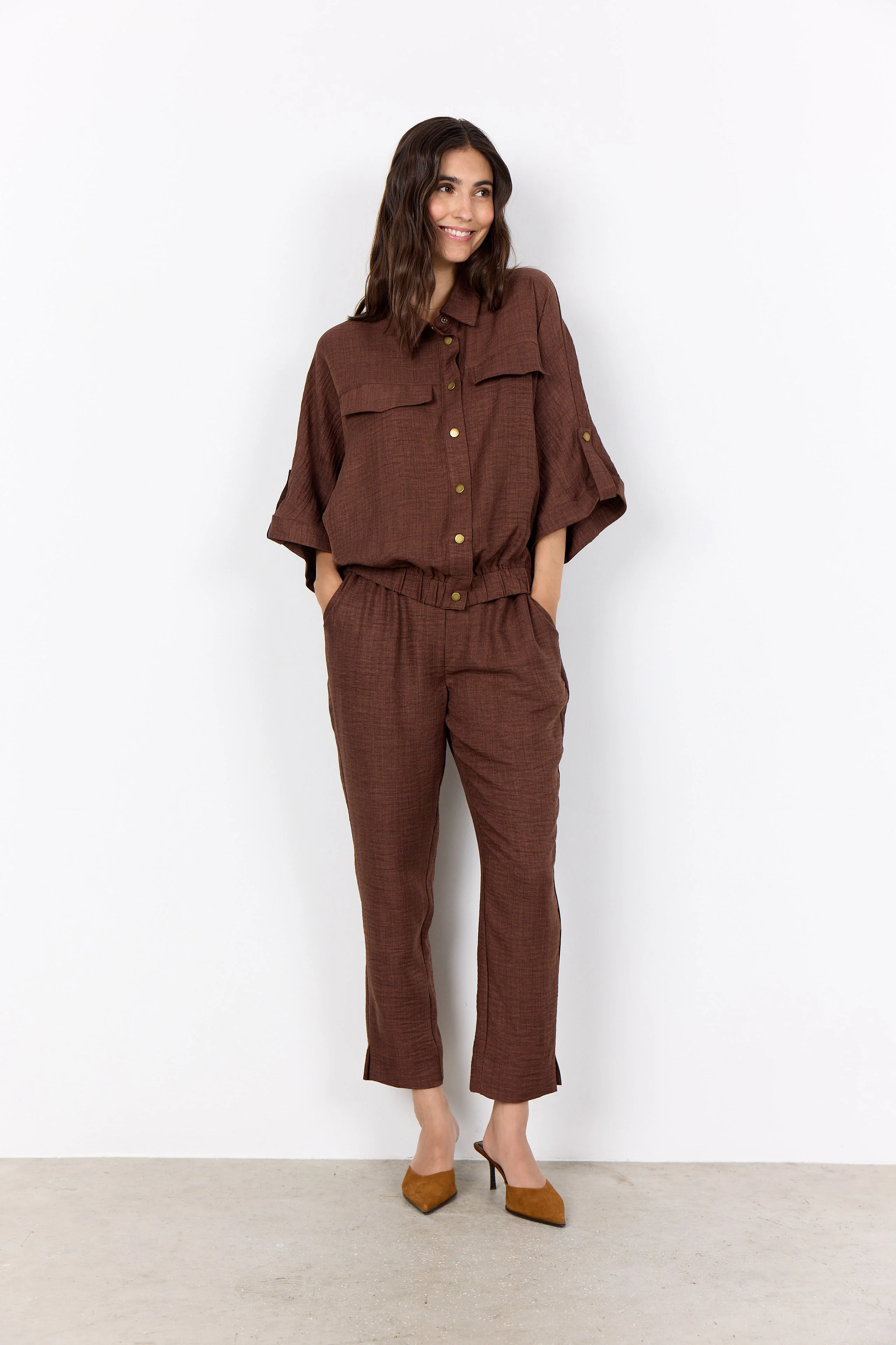 Charissa 3/4 Sleeve Shirt - Rocky Road - Image 3