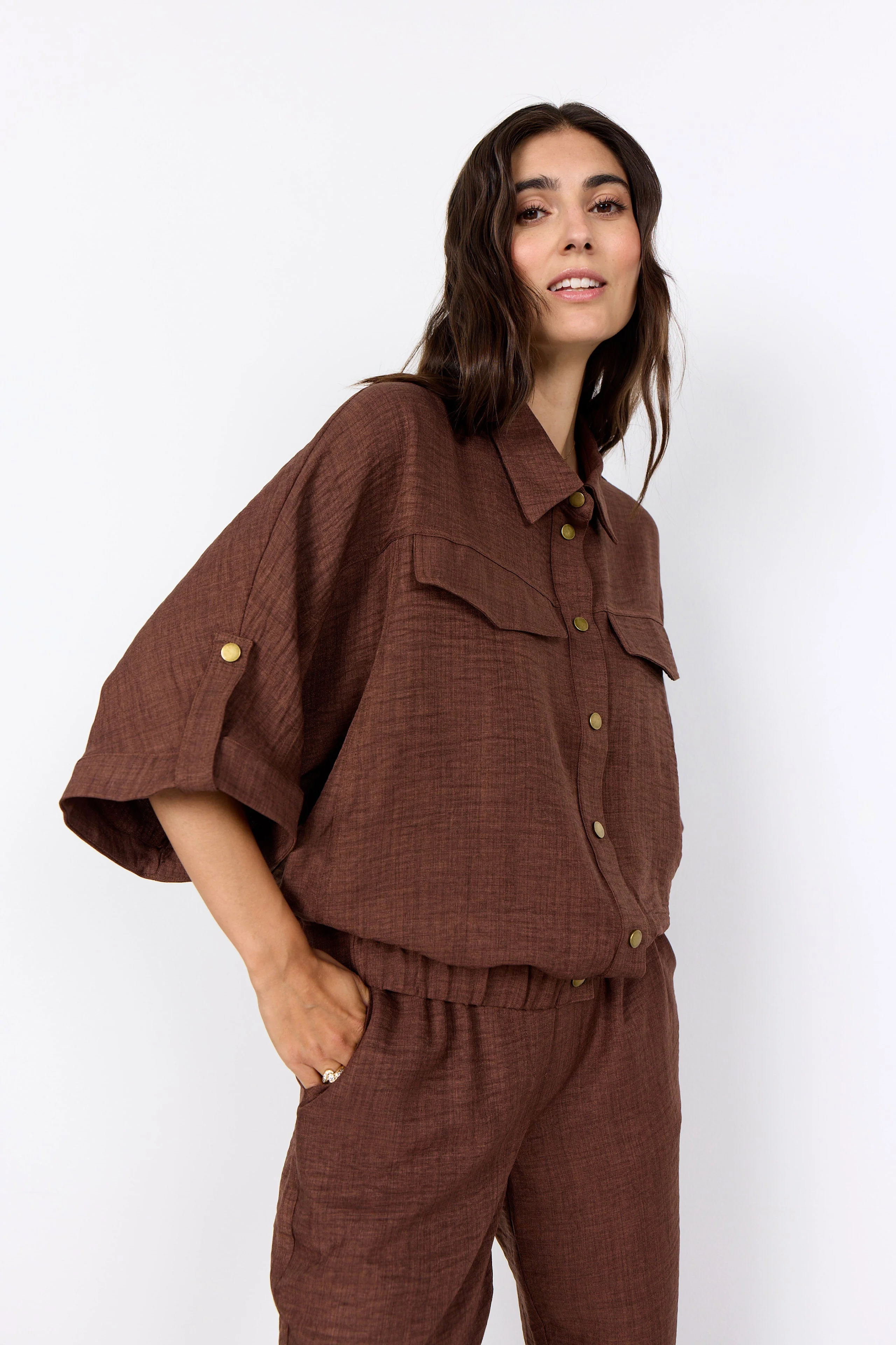 Charissa 3/4 Sleeve Shirt - Rocky Road - Image 5