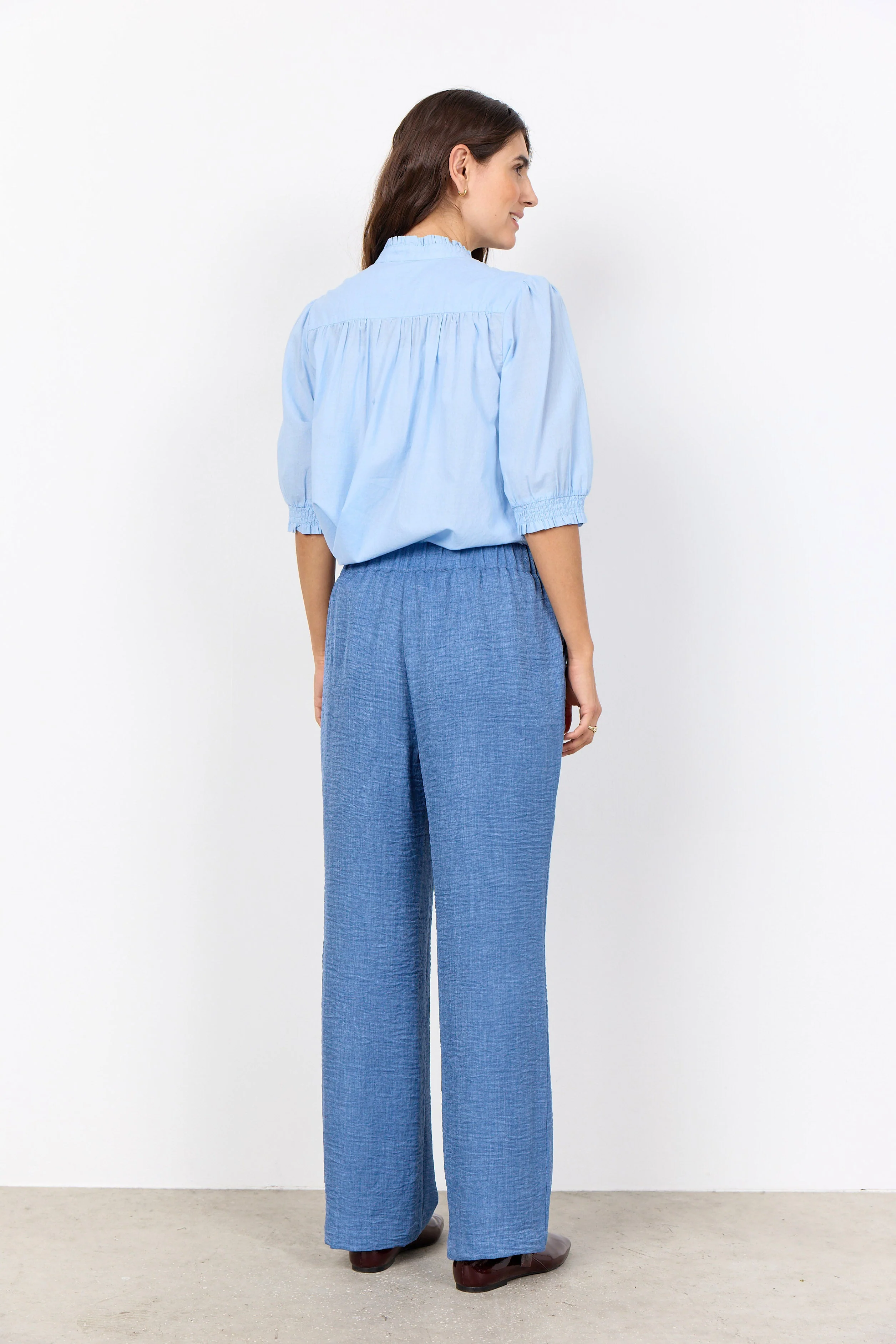 Charissa Stretch Waist Trousers - Colony Blue - Image 4