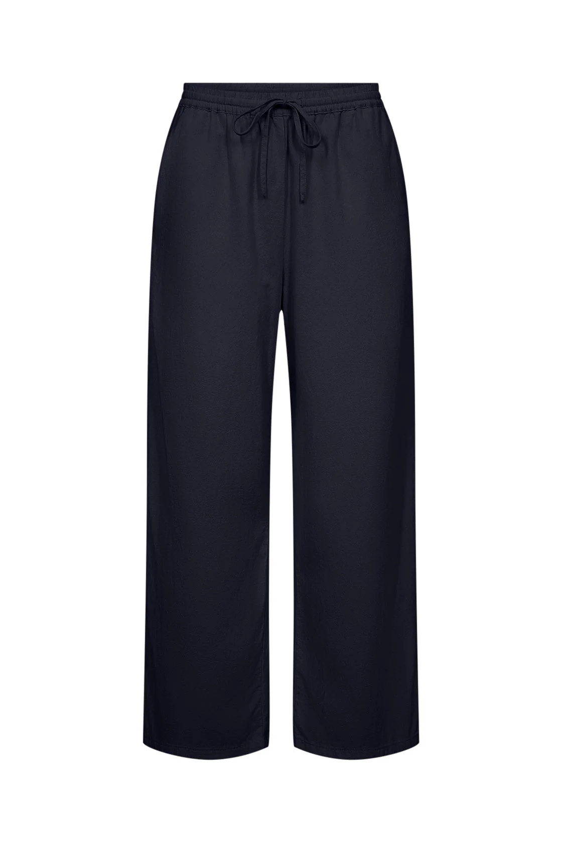Cissie Cotton Wide Leg Trousers - Navy