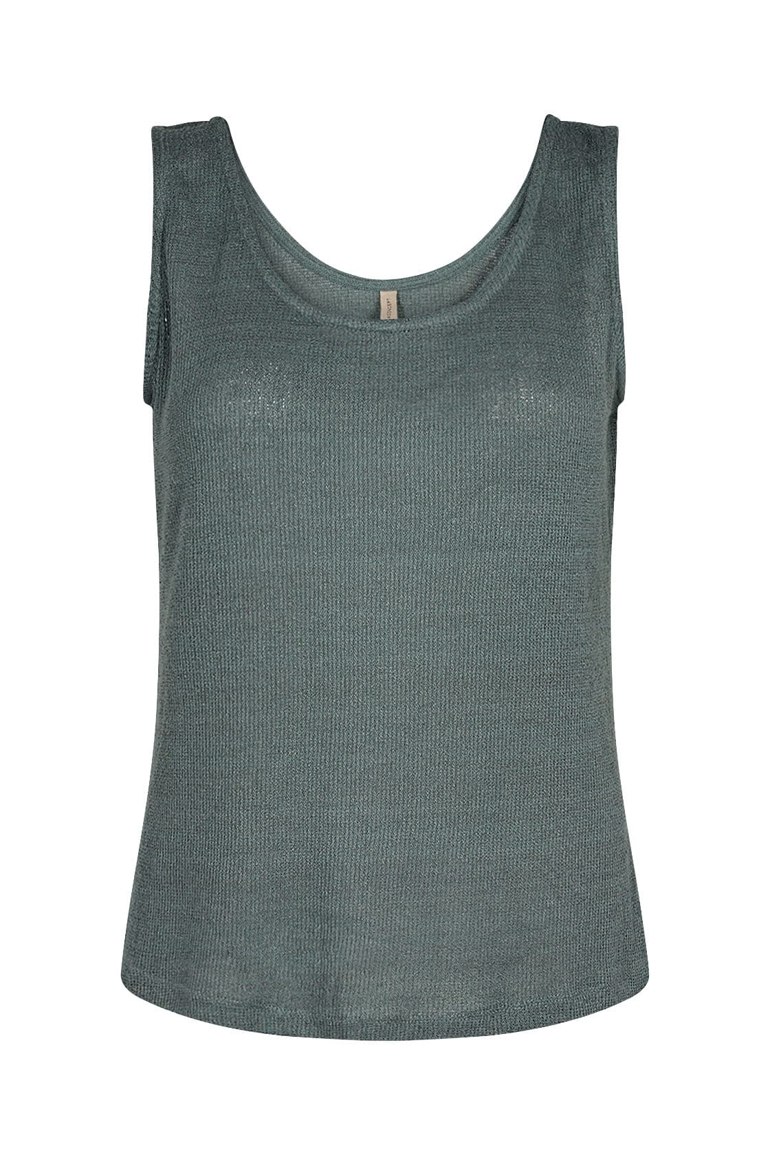Delia Knitted Vest Top - Shadow Green