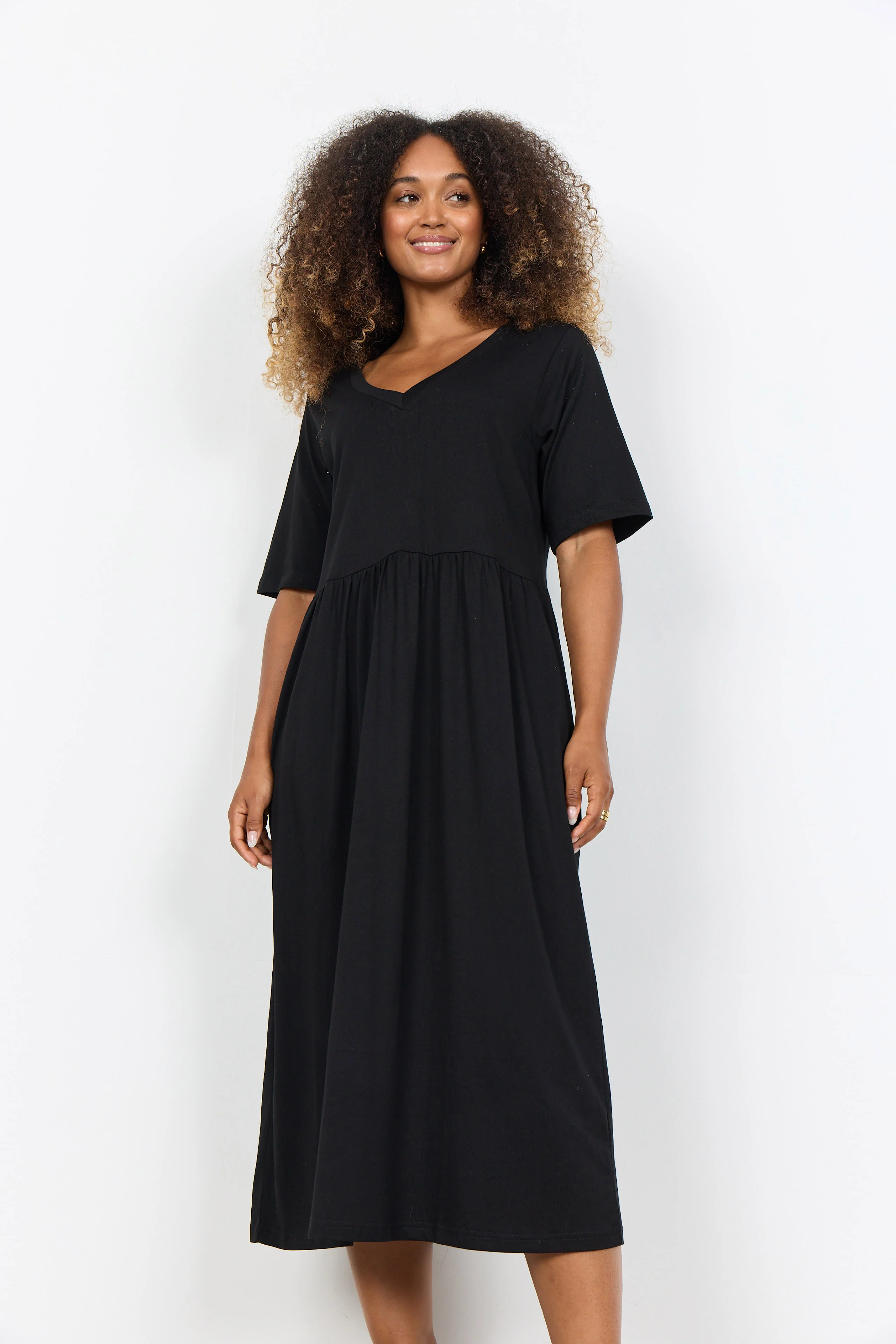 Derby Organic Cotton Midi Dress- Black - Image 2