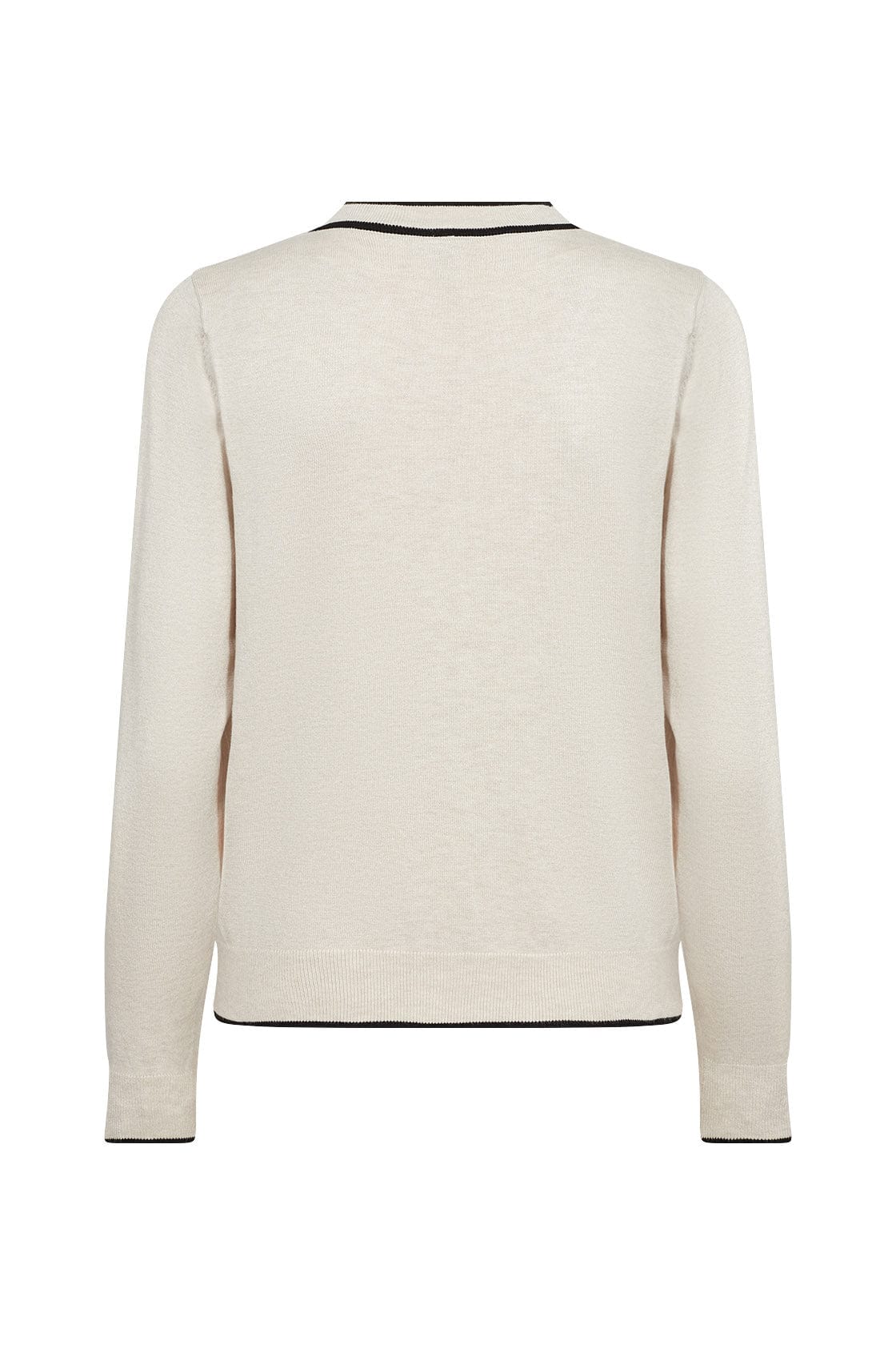 Dollie Black Trim Cardigan - Cream Melange Combi - Image 2