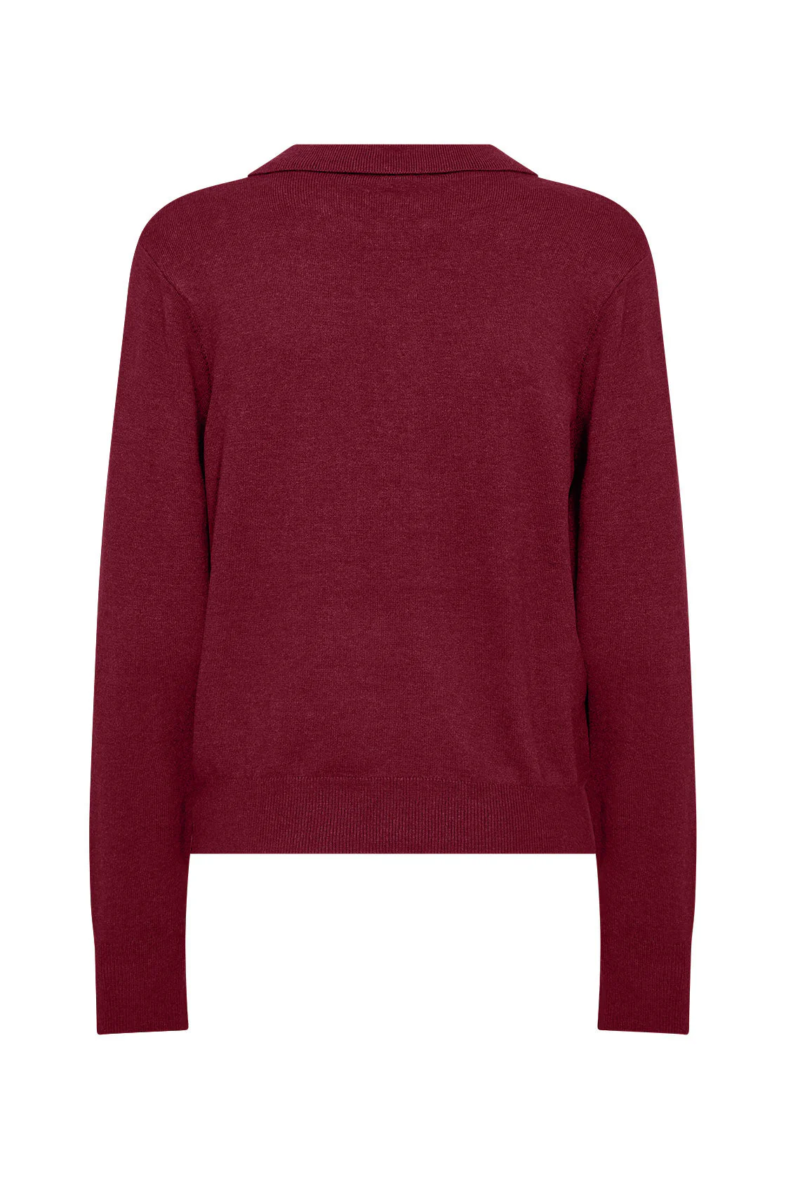 Dollie Collared Neckline Jumper - Dark Red Melange - Image 5