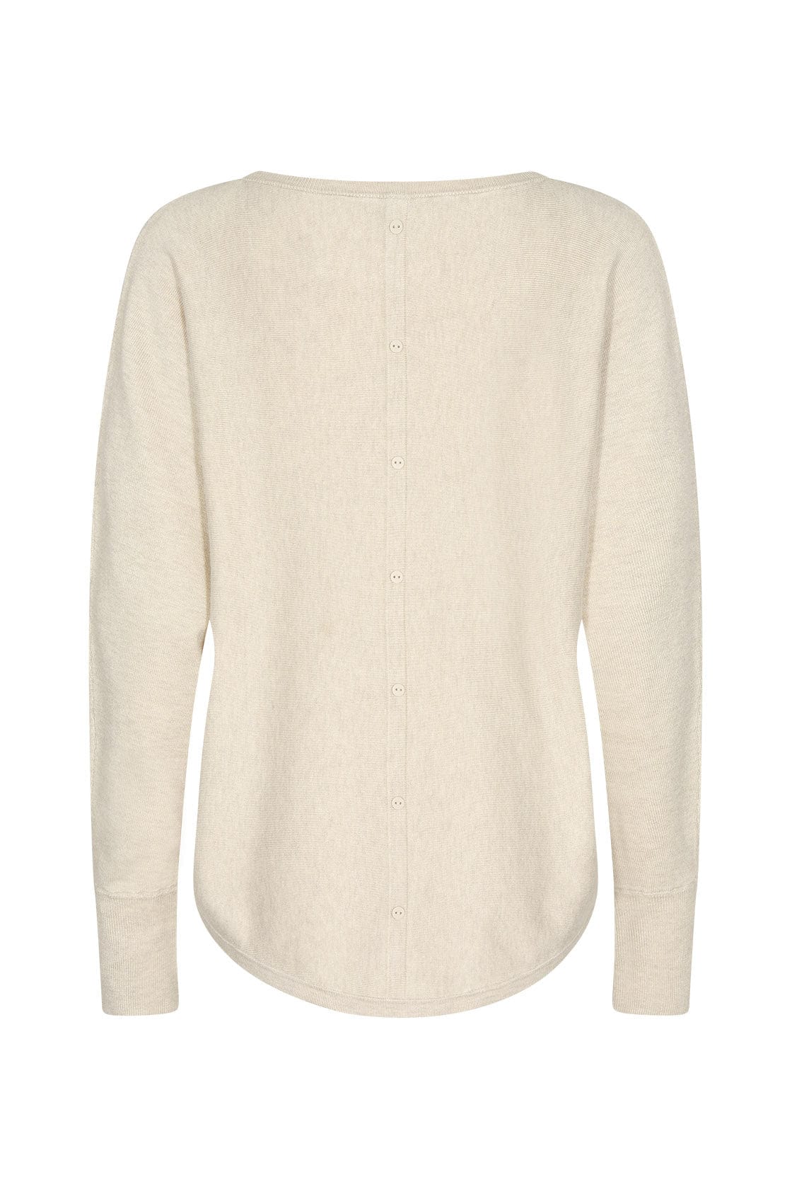 Dollie Jumper with Button Detail - Cream Melange - Image 2