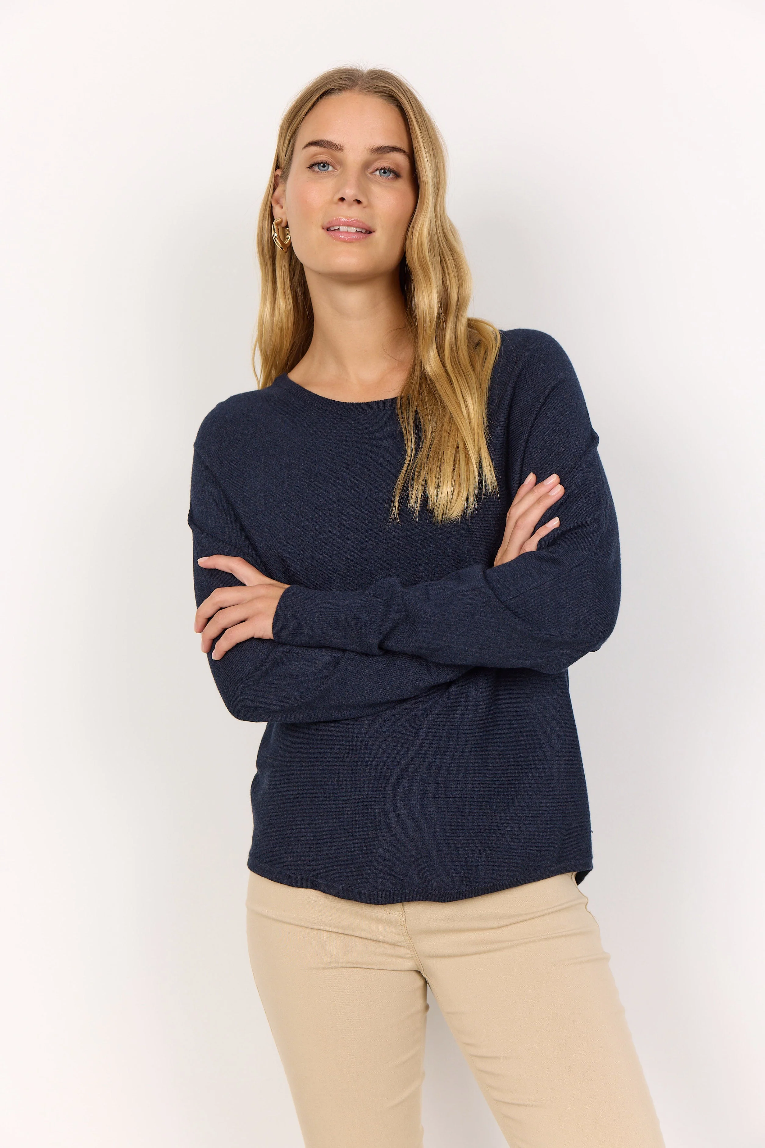 Dollie Jumper with Button Detail - Navy - Image 2