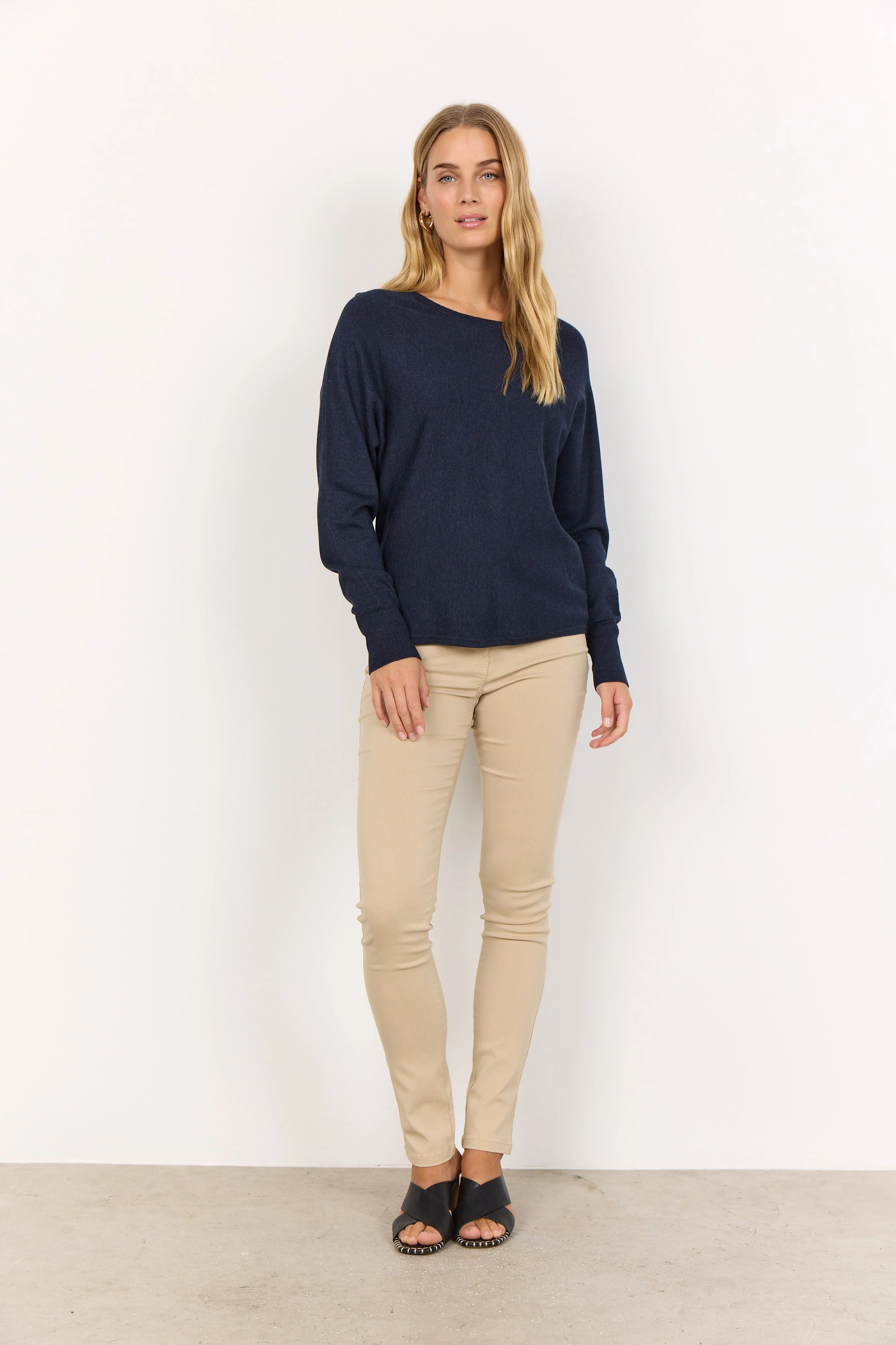 Dollie Jumper with Button Detail - Navy - Image 3