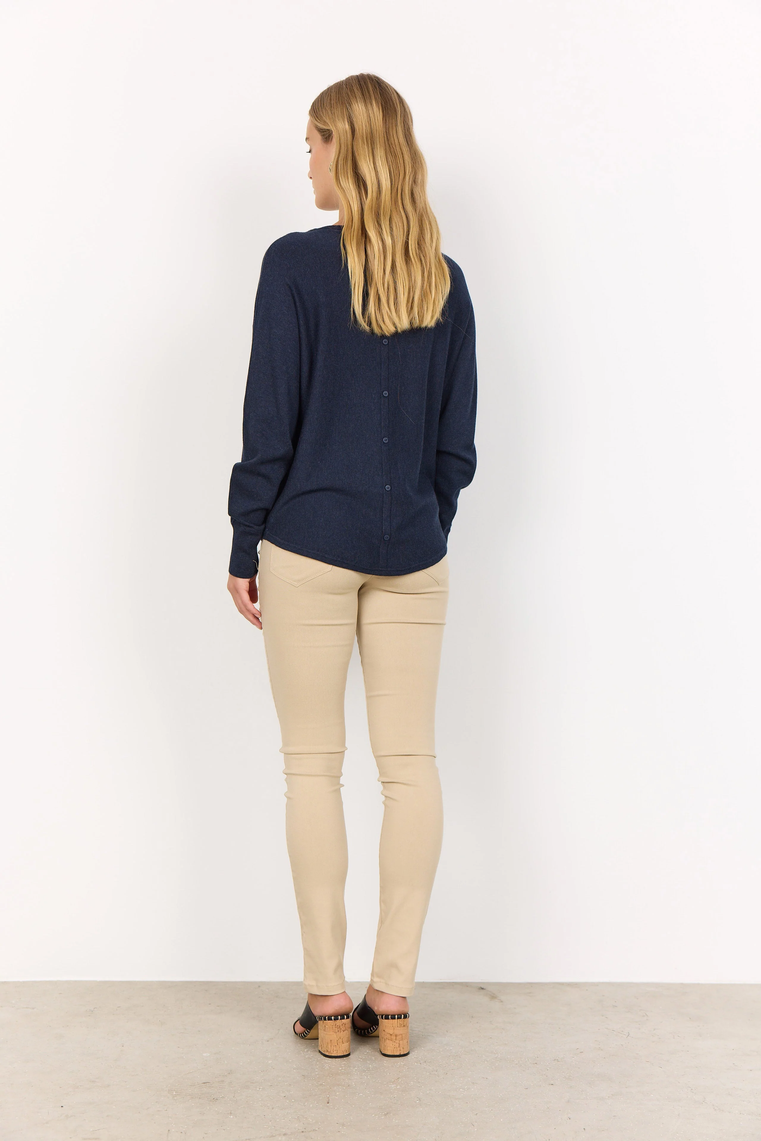 Dollie Jumper with Button Detail - Navy - Image 4