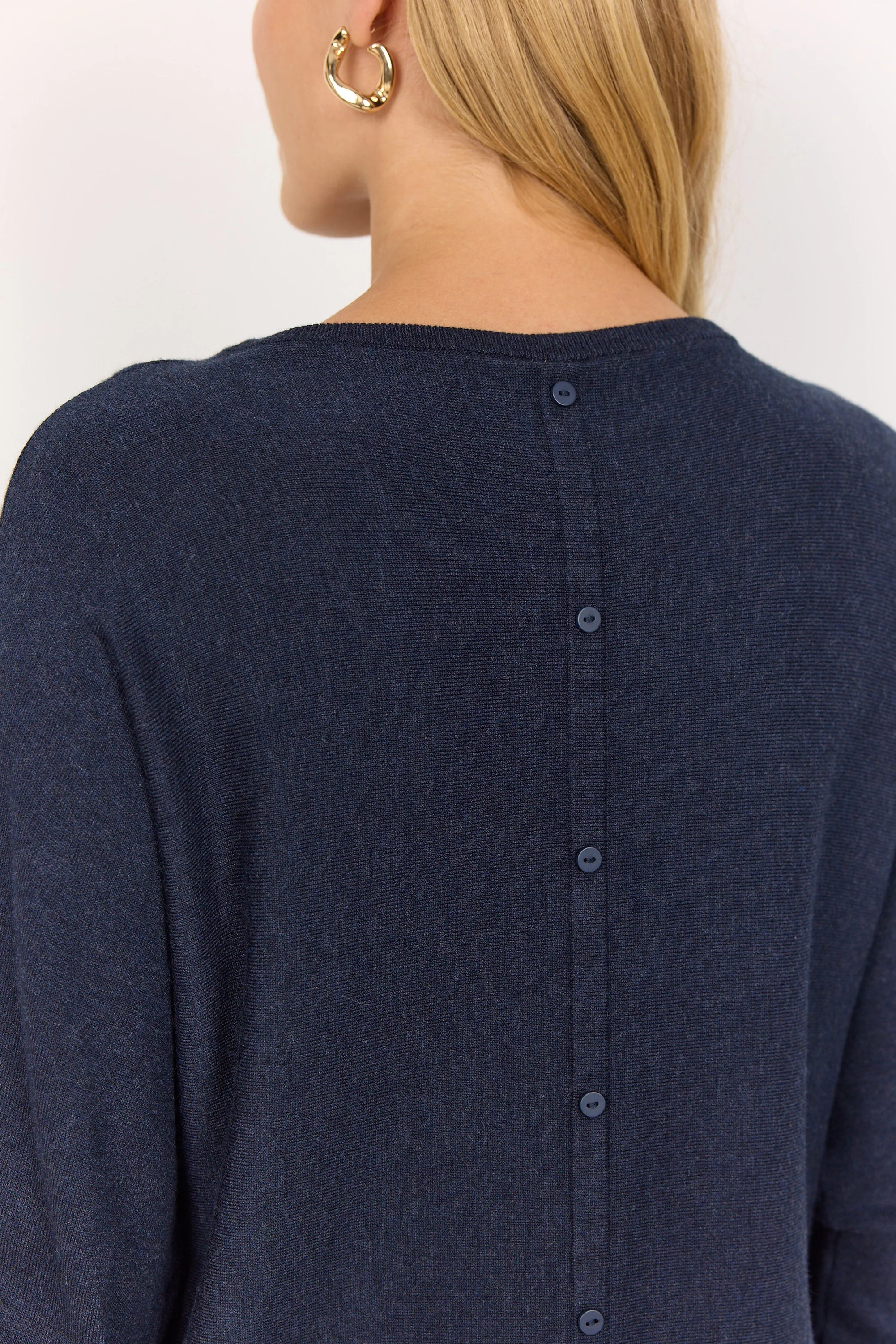 Dollie Jumper with Button Detail - Navy - Image 5