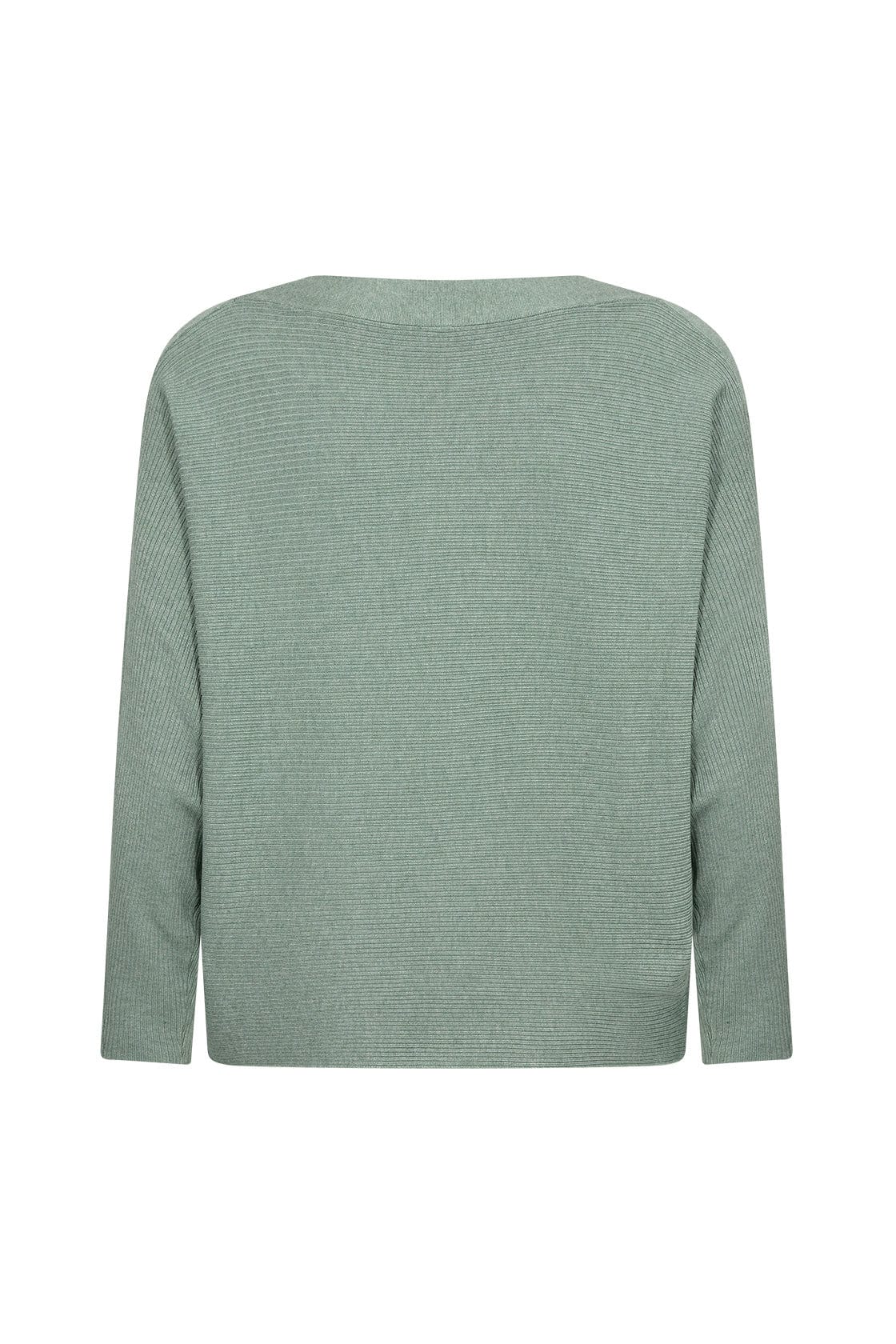 Dollie Knitted Rib Jumper - Mineral Green Melange - Image 5