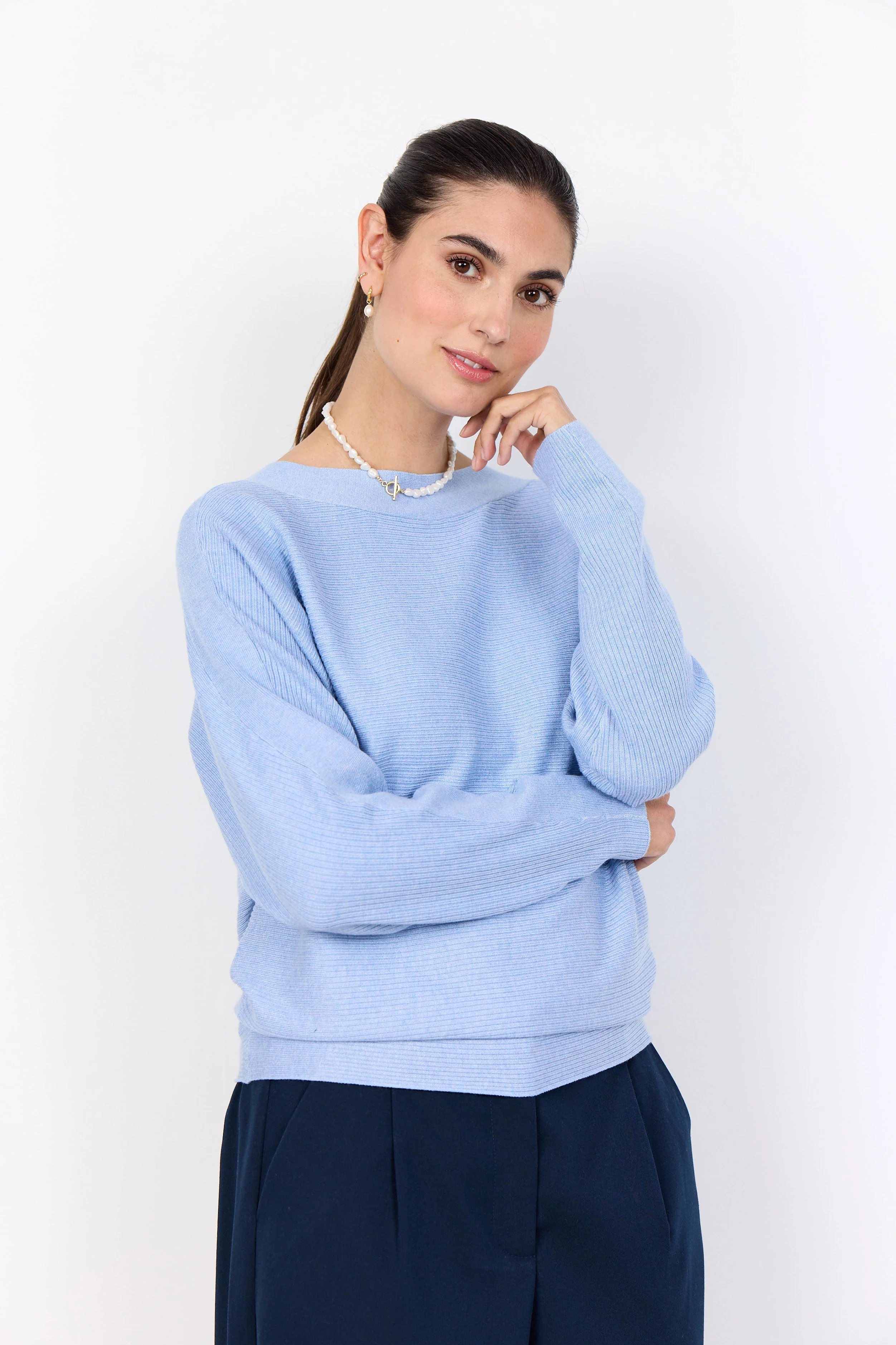 Dollie Knitted Rib Jumper - Windsurfer - Image 2