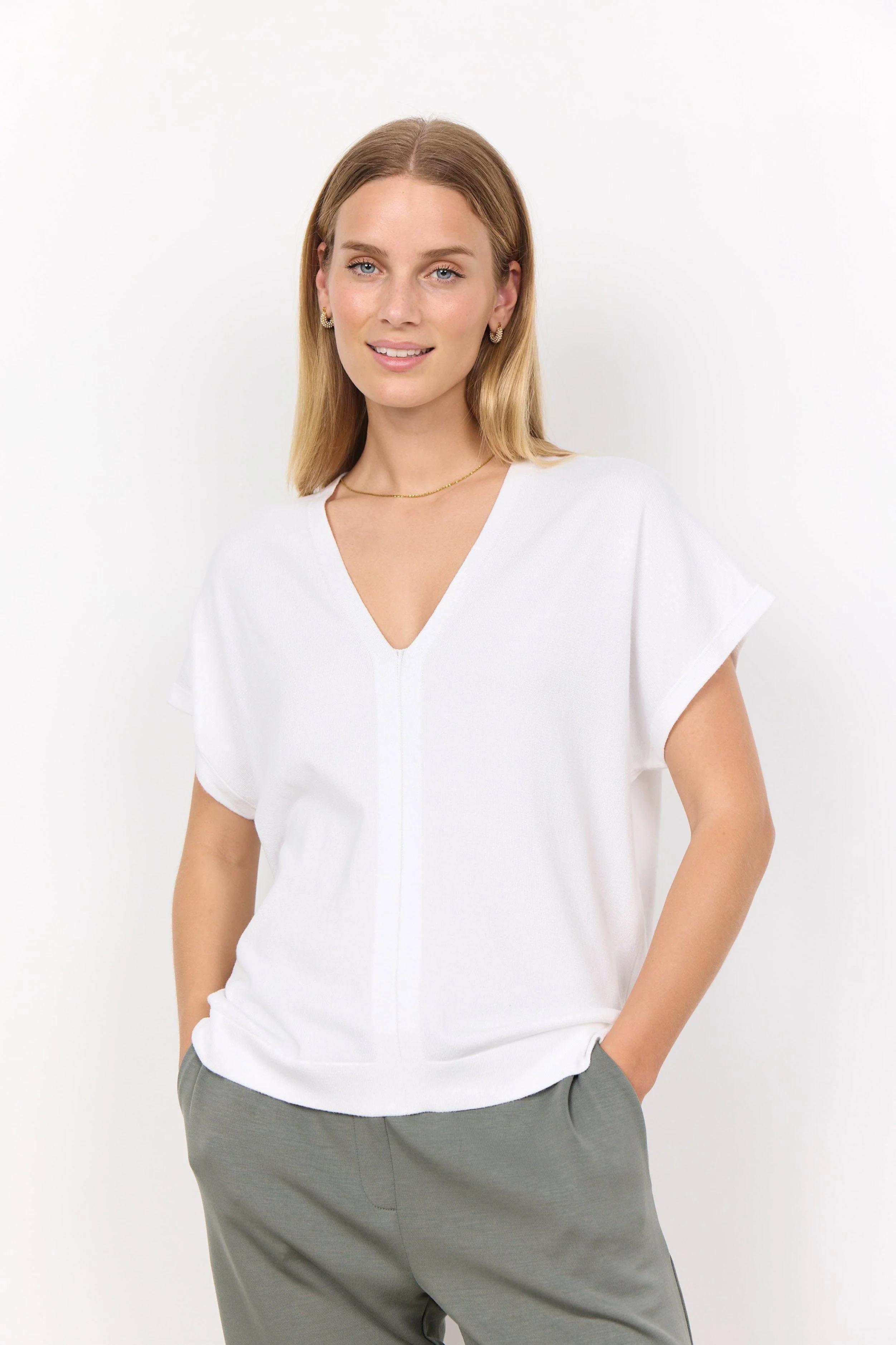 Dollie Knitted T-Shirt - White - Image 2