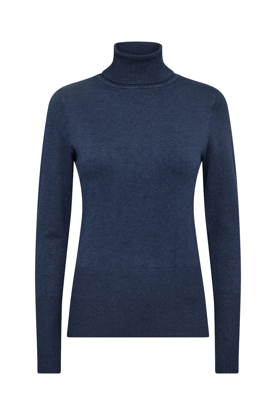 Dollie Roll Neck Jumper - Blue Iris Melange