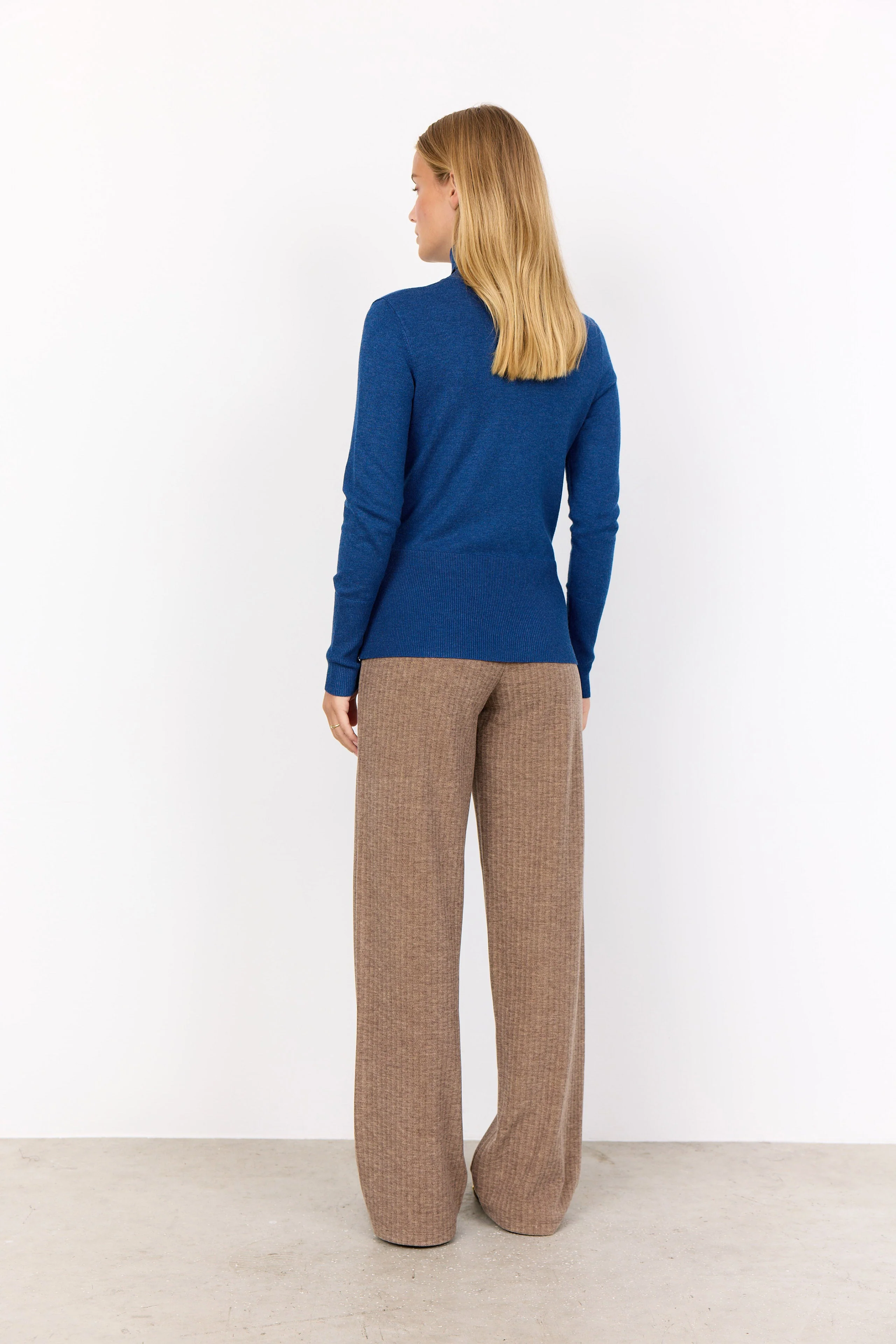 Dollie Roll Neck Jumper - Estate Blue Melange - Image 3