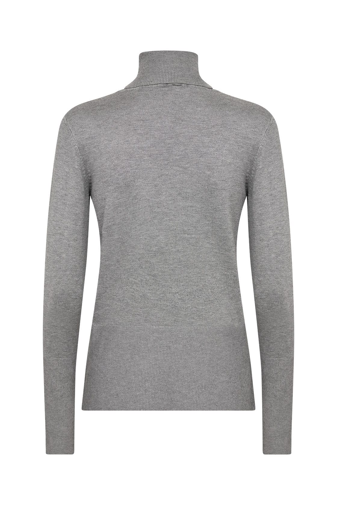 Dollie Roll Neck Jumper - Mid Grey Melange - Image 5
