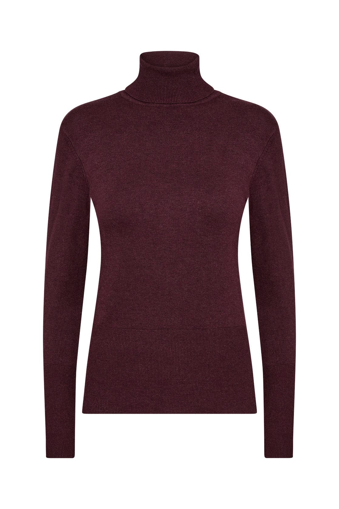Dollie Roll Neck Jumper - Wine Melange