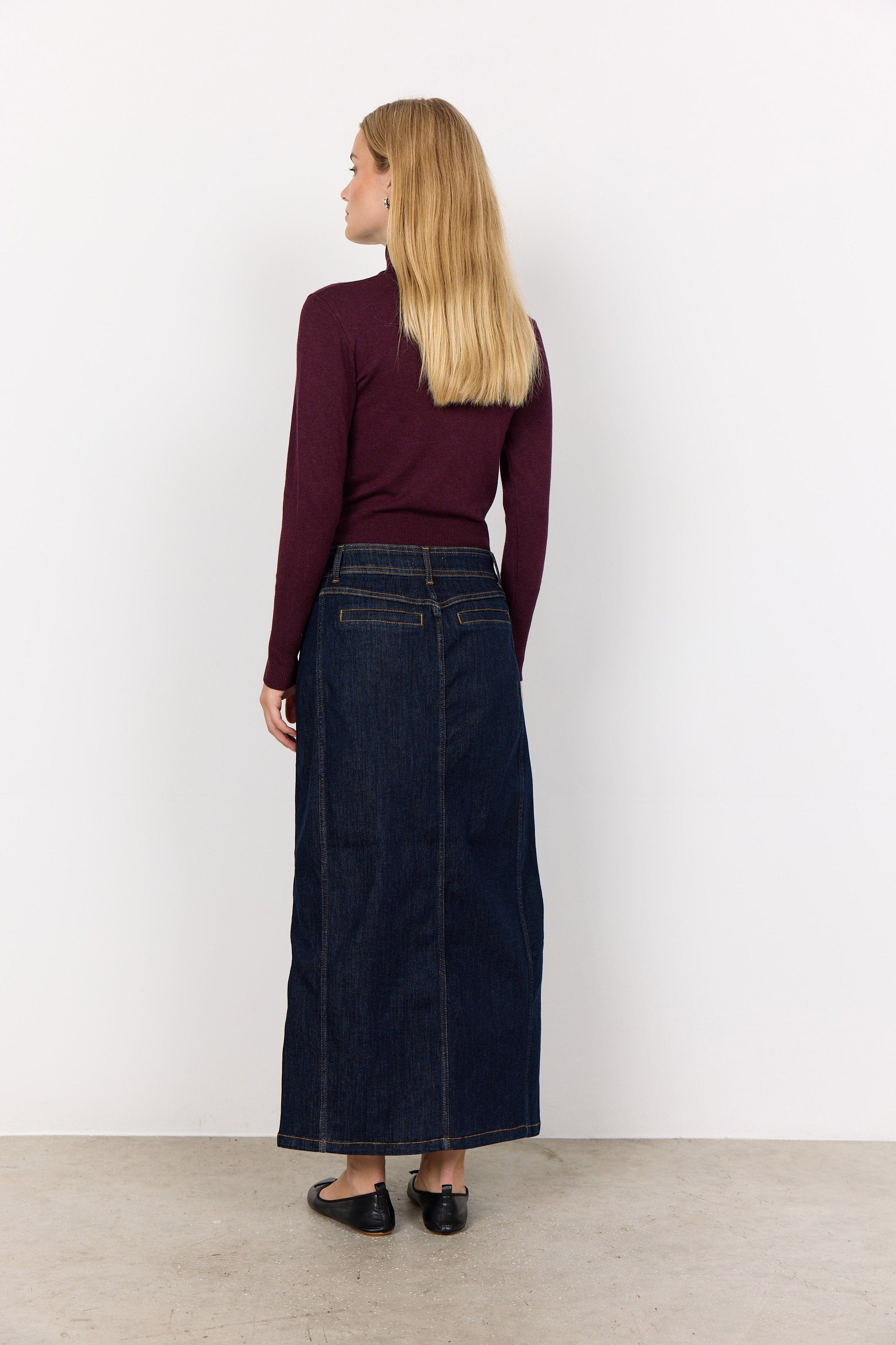 Dollie Roll Neck Jumper - Wine Melange - Image 3