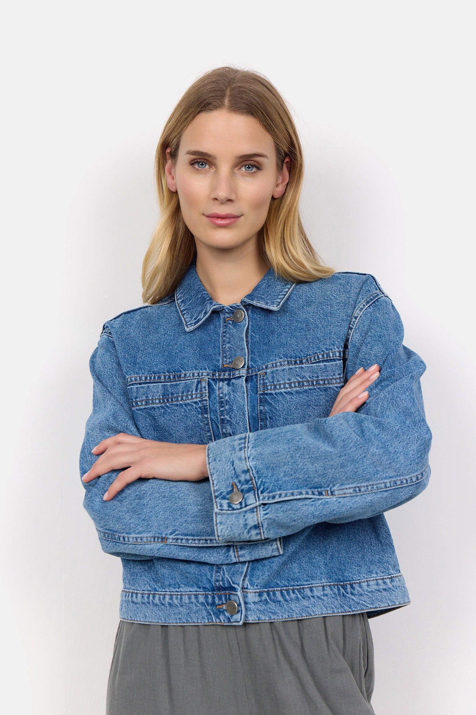 Dolores Denim Jacket - Medium Blue Denim - Image 2