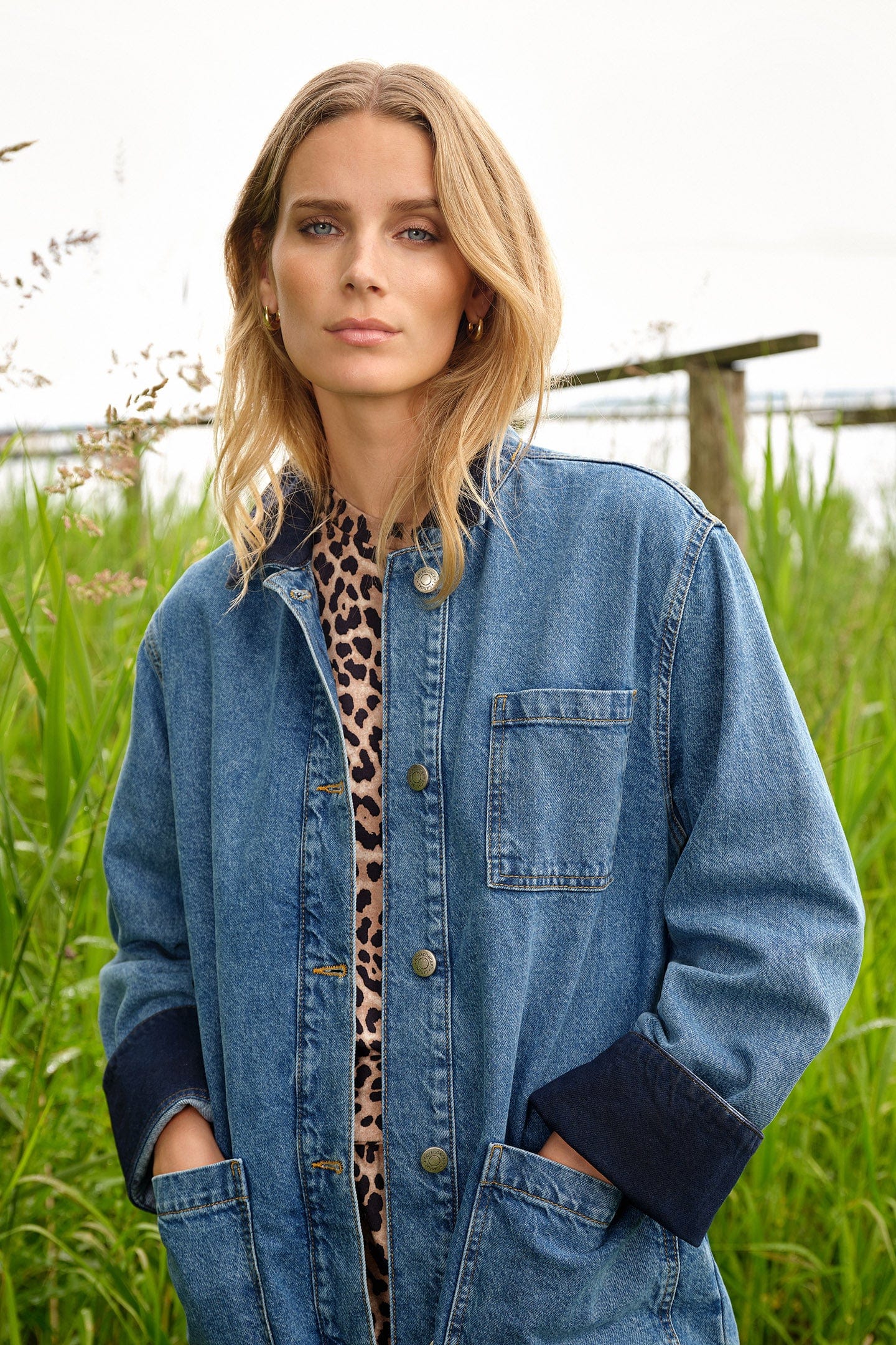 Dolores Denim Shacket - Medium Blue Denim - Image 2