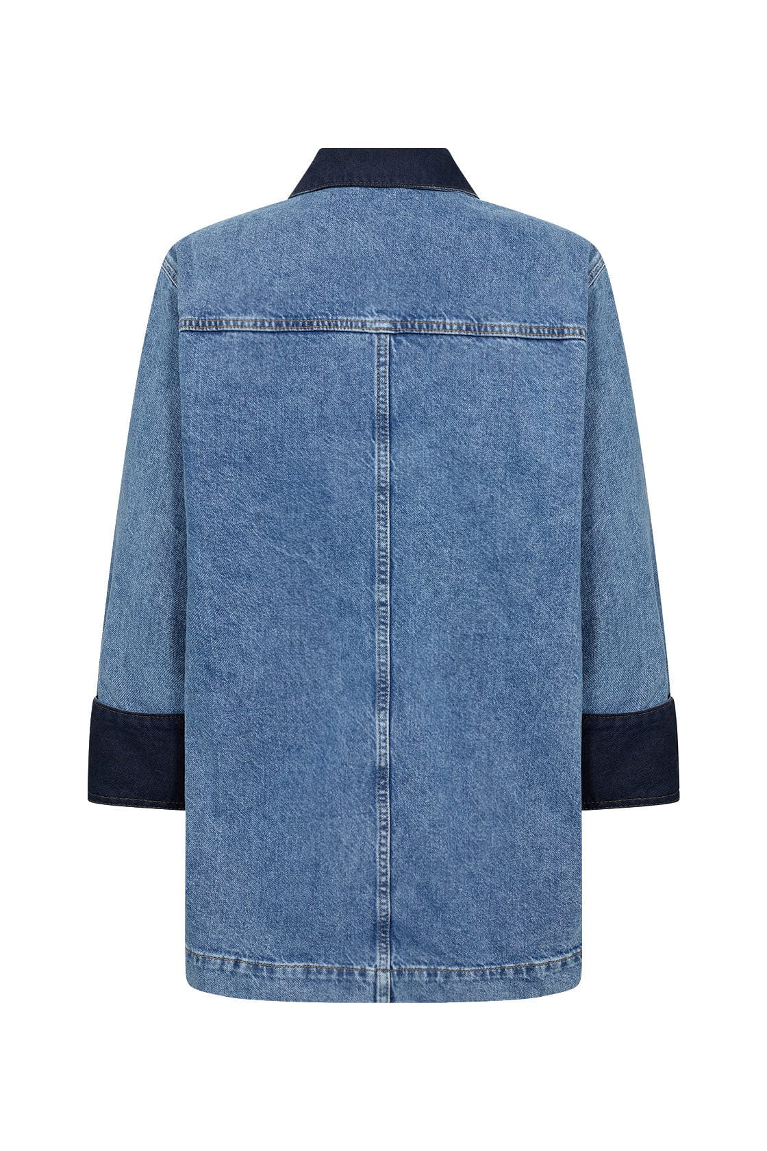 Dolores Denim Shacket - Medium Blue Denim - Image 6