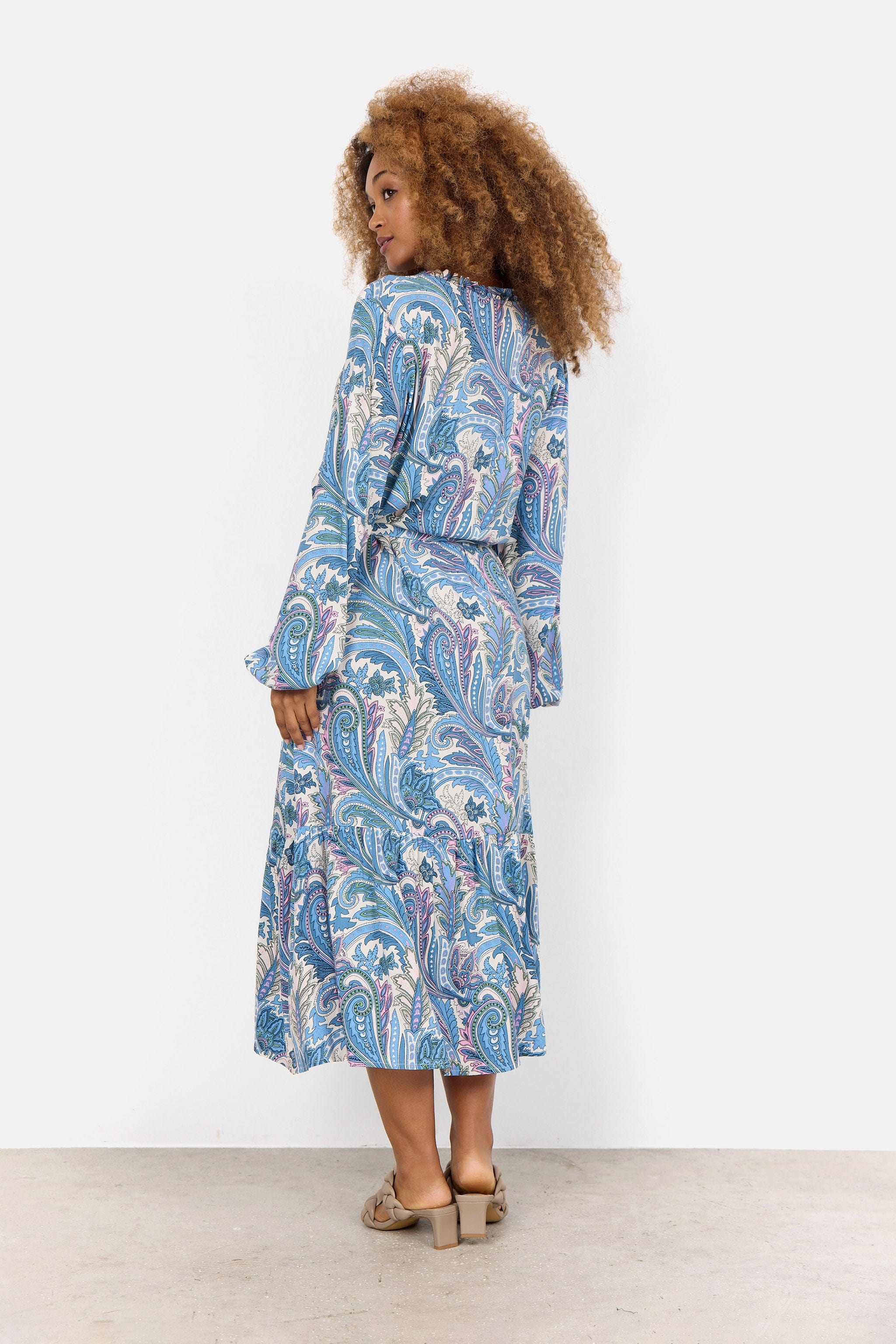 Donia Paisley Printed Maxi Dress - Crystal Blue Combi - Image 5