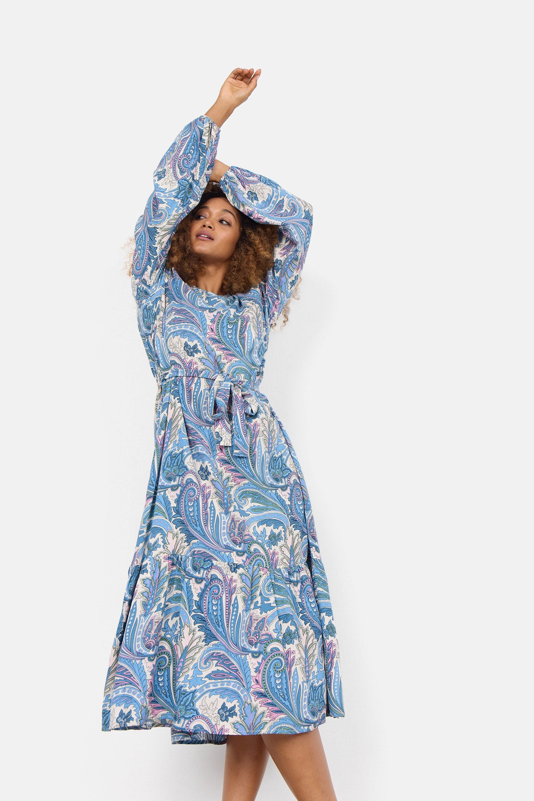 Donia Paisley Printed Maxi Dress - Crystal Blue Combi - Image 6