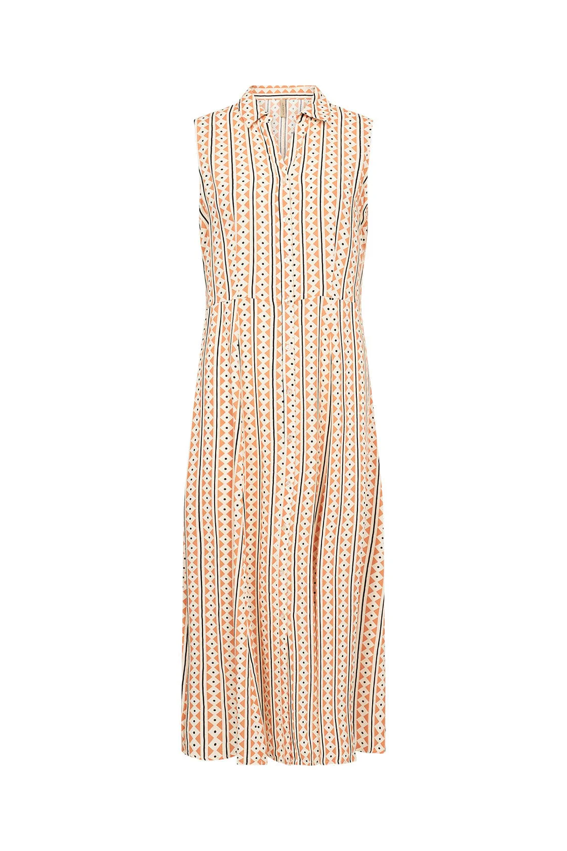 Elsia Shirt Midi Dress - Papaya Combi