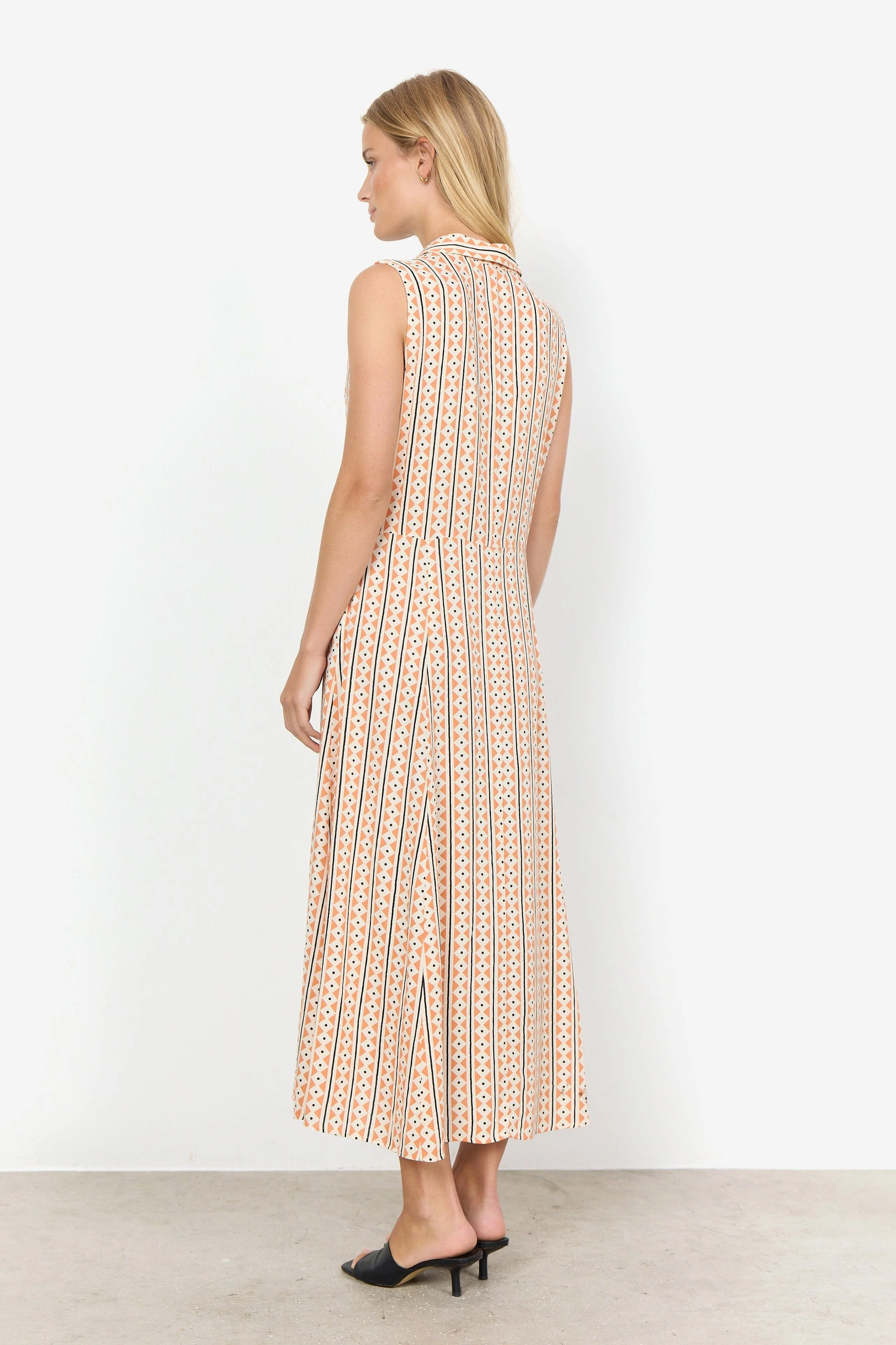 Elsia Shirt Midi Dress - Papaya Combi - Image 4