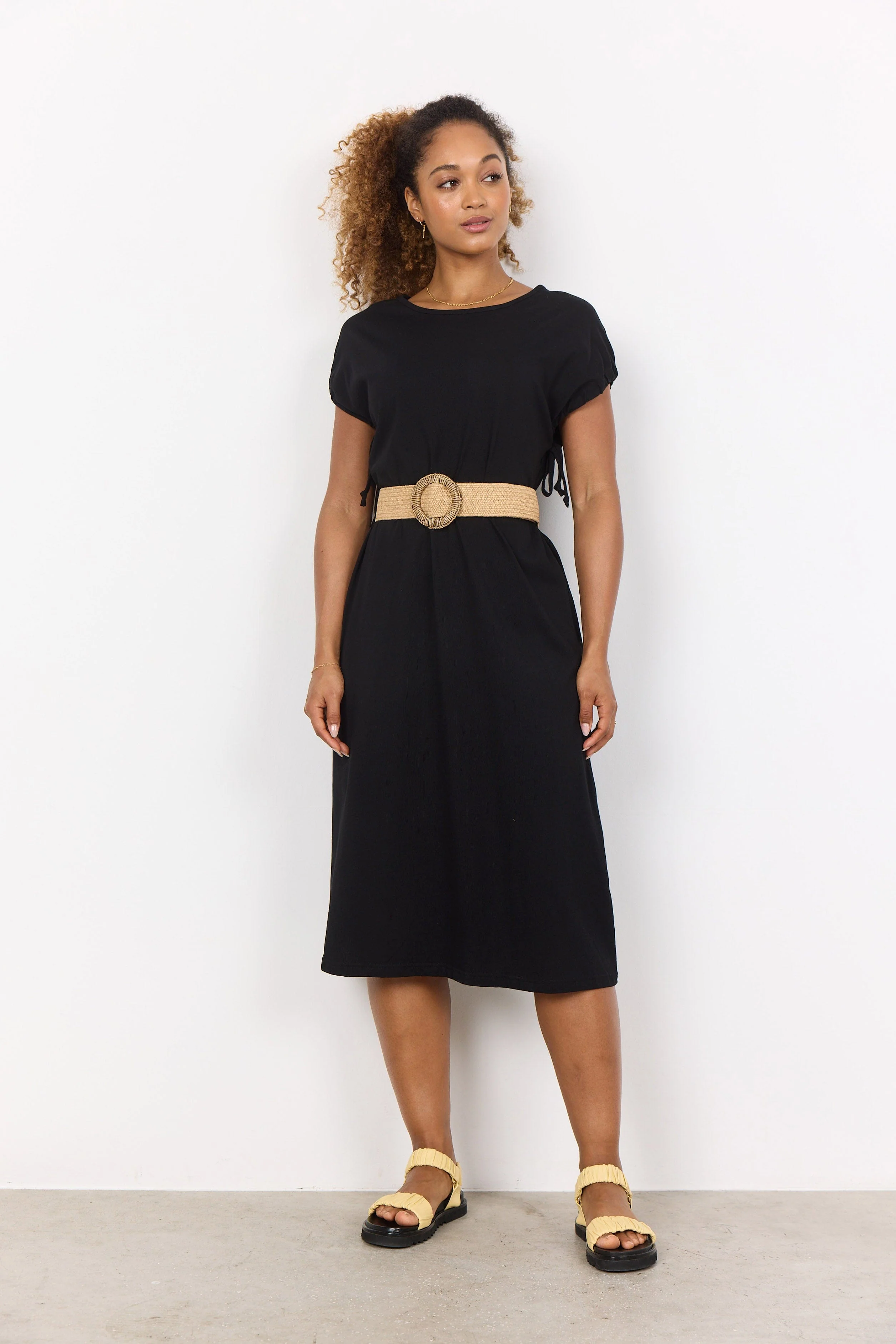 Elvisa Woven Elasticated Belt - Sand - Image 3