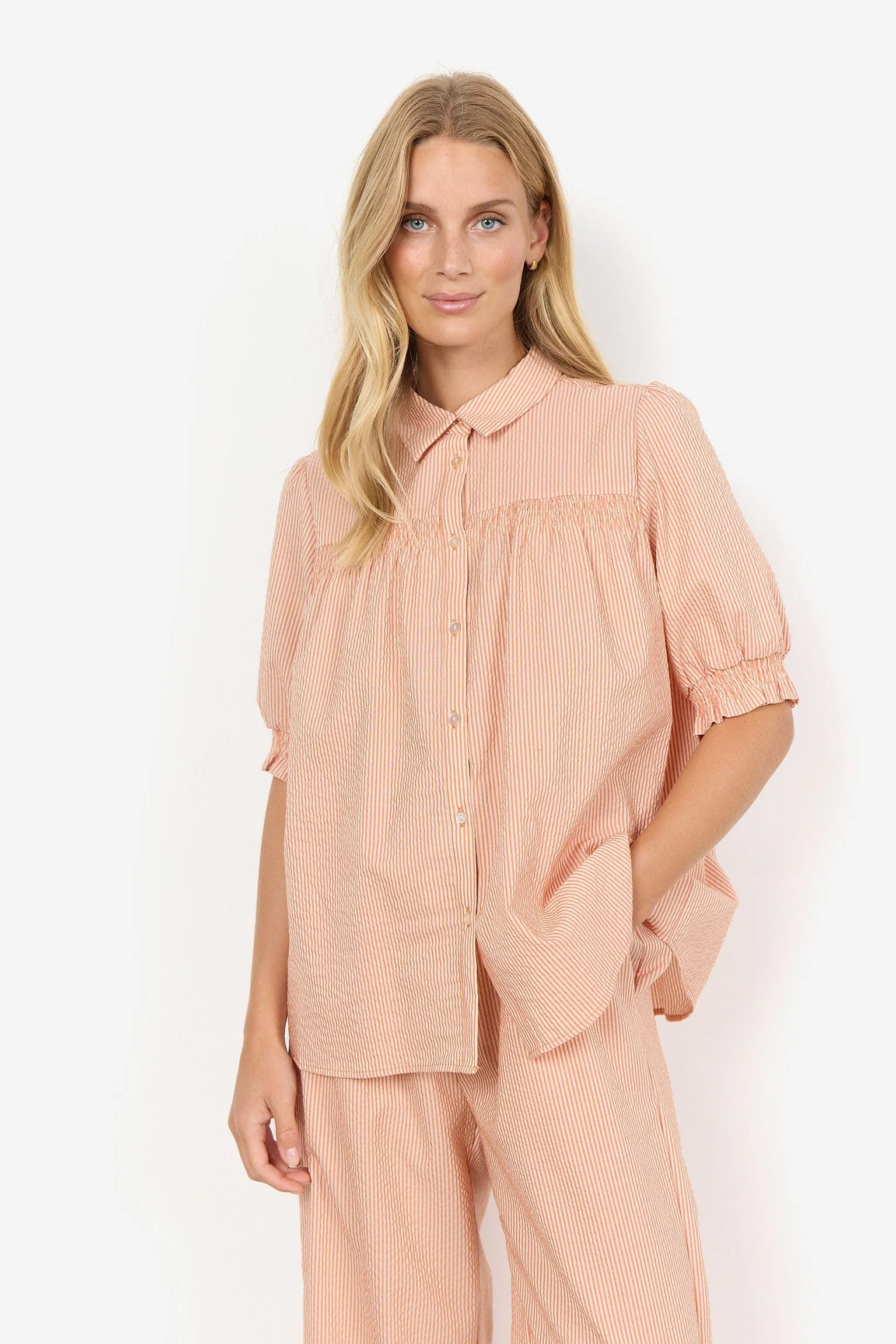 Emmelin Stripe Shirt - Papaya Combi - Image 2