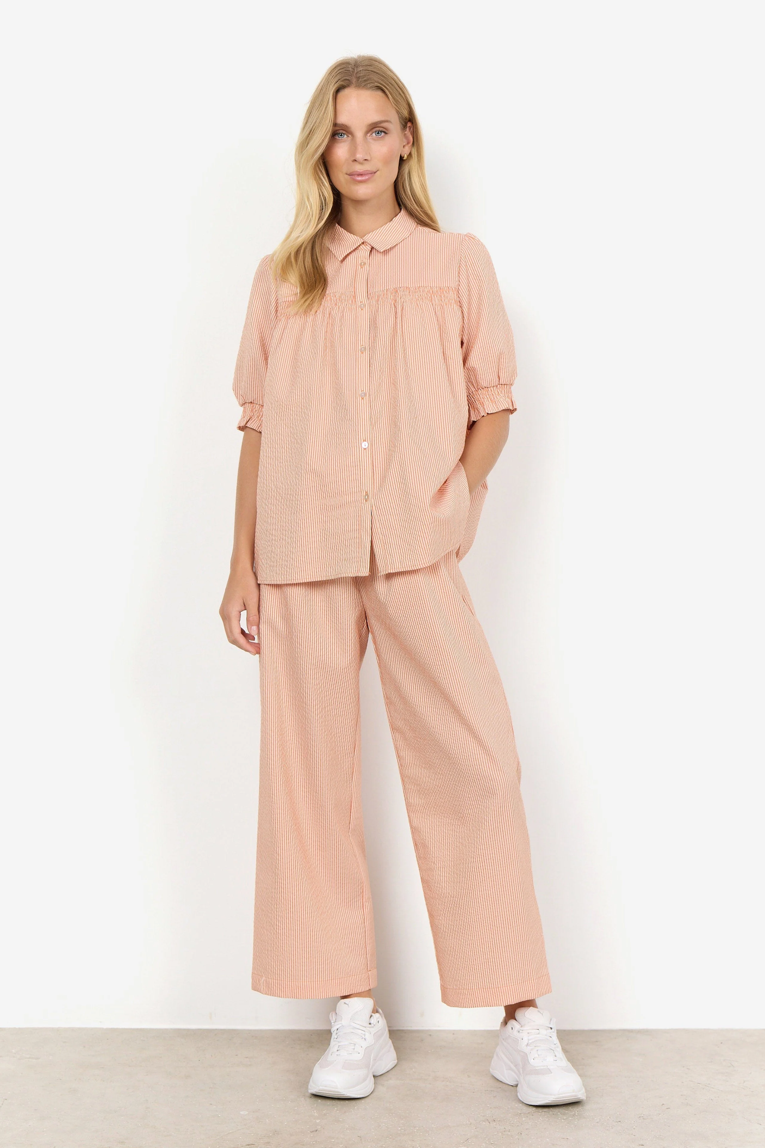 Emmelin Stripe Shirt - Papaya Combi - Image 3