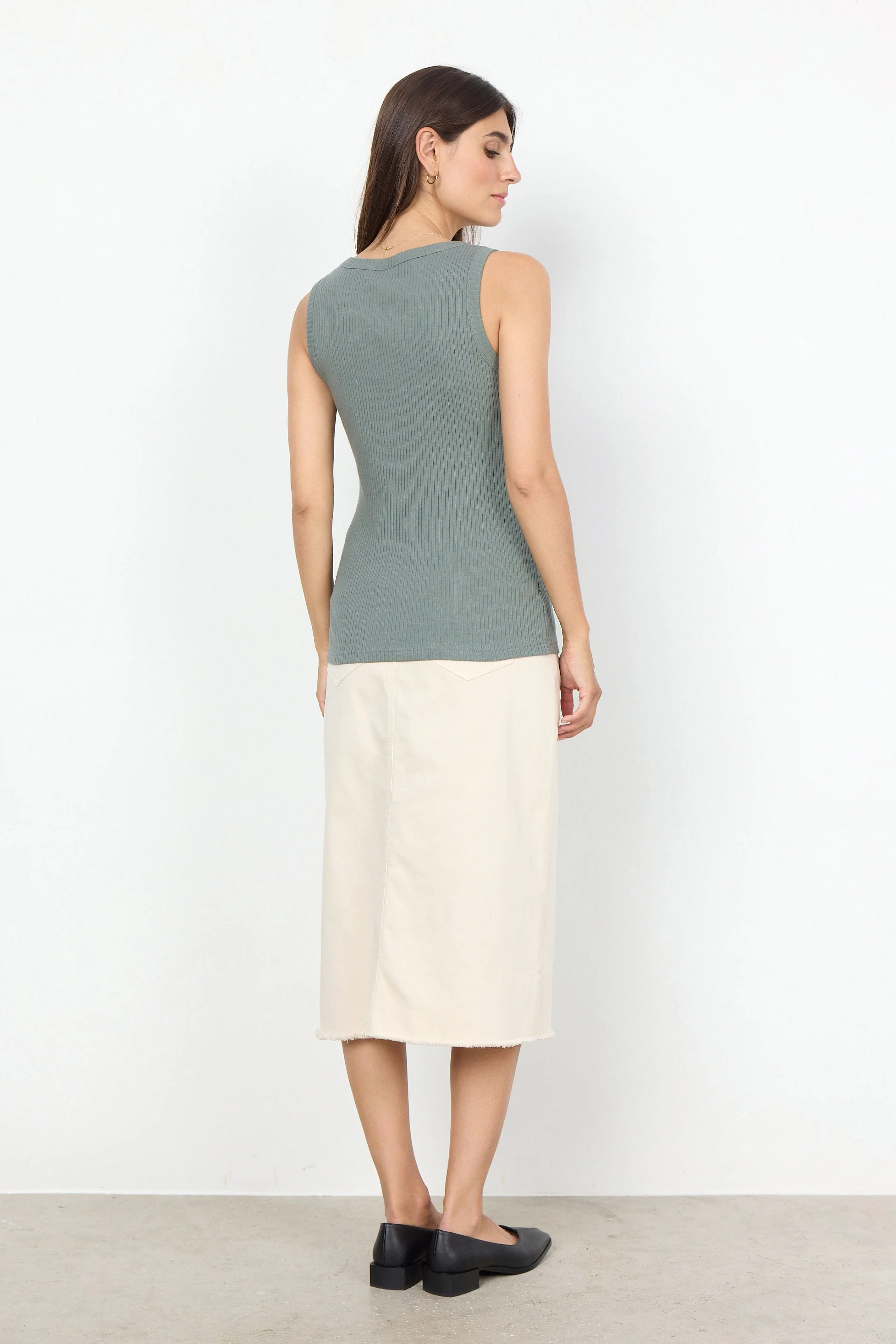 Erna Denim Midi Skirt - Cream - Image 3