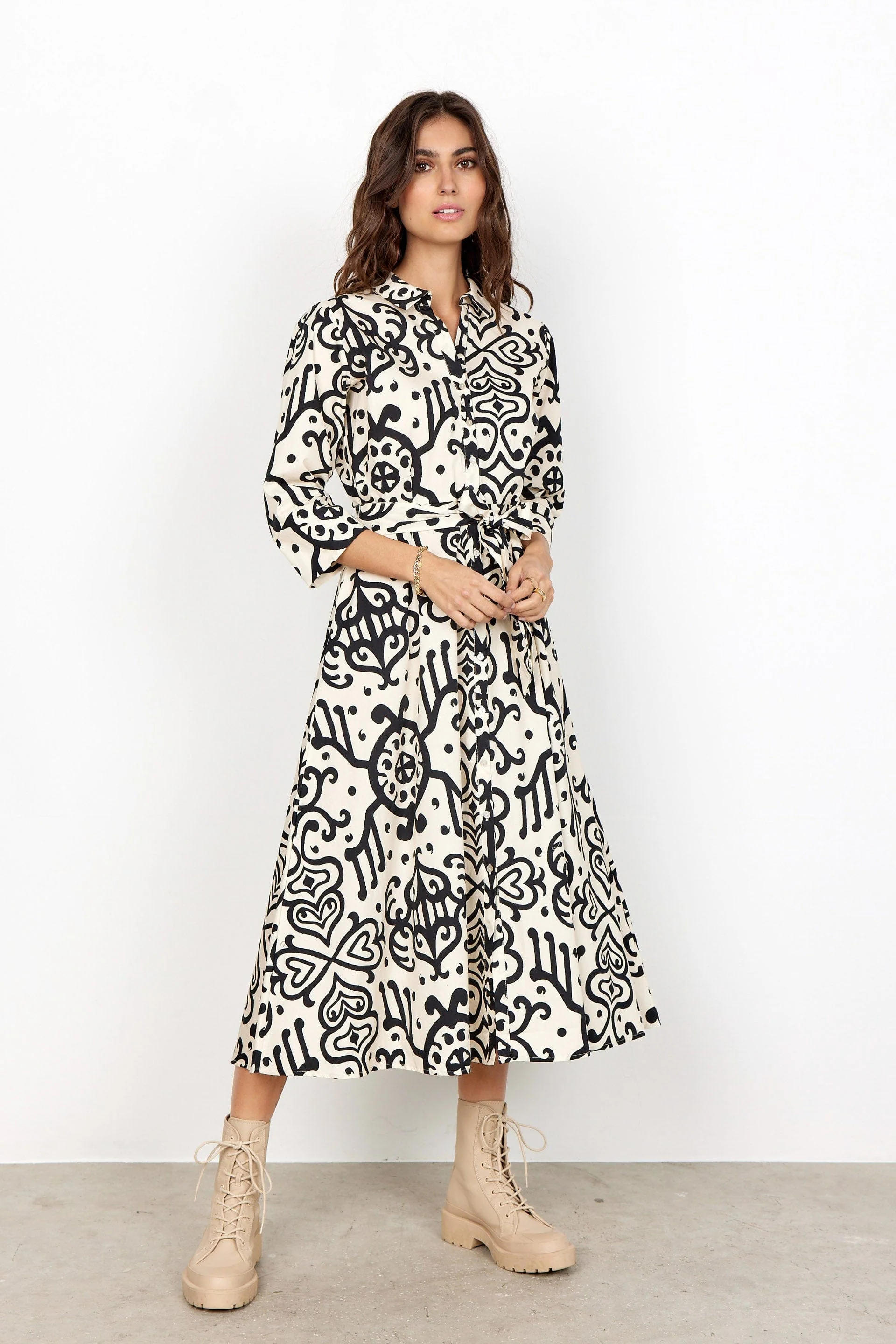 Evin Midi Dress - Black Combi - Image 4