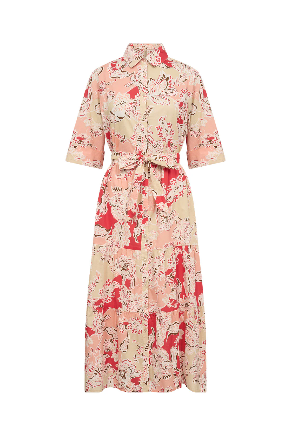 Faldine Midi Shirt Dress - Bittersweet Combi