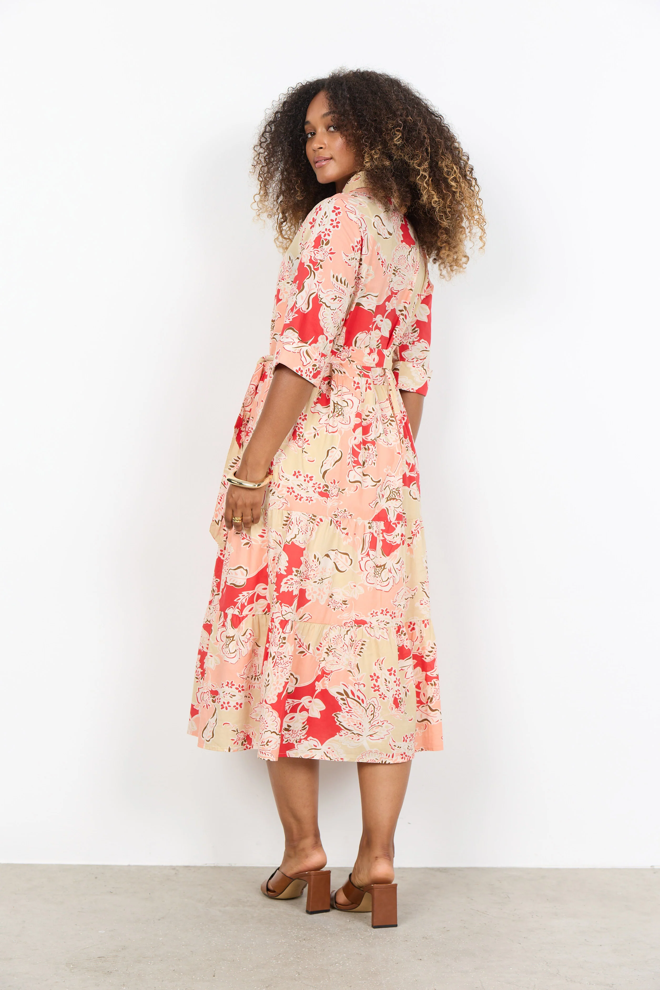 Faldine Midi Shirt Dress - Bittersweet Combi - Image 4
