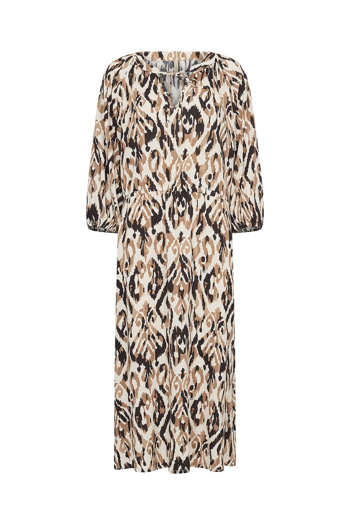 Fang Printed Midi Dress - Desert Brown Combi