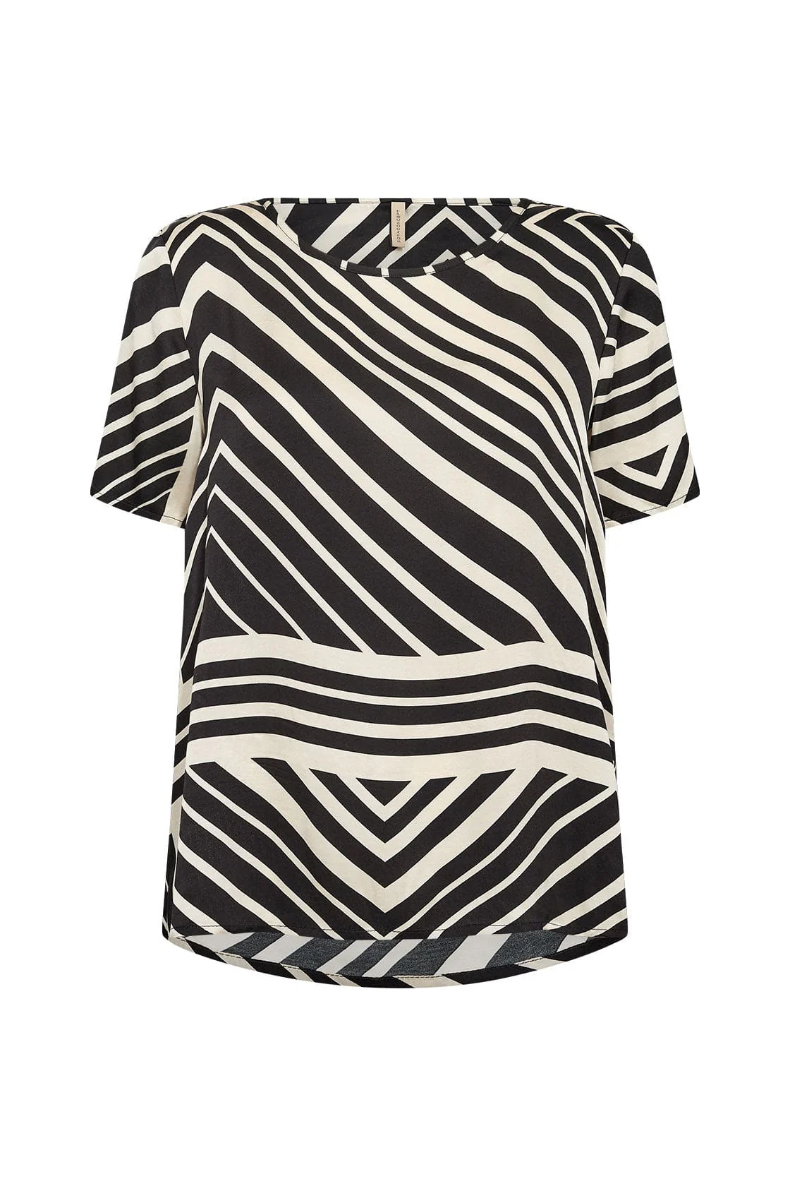Faro Geometric Print Top - Black Combi