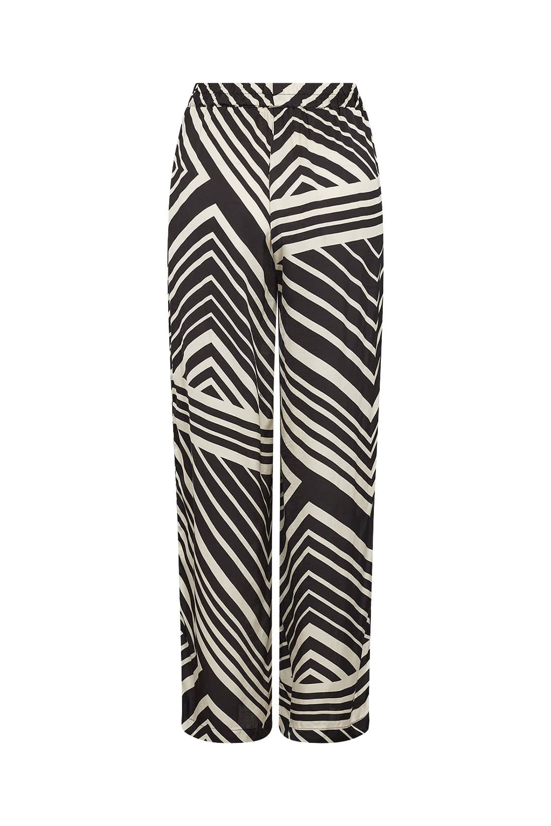 Faro Geometric Print Wide leg Trousers - Black Combi - Image 5