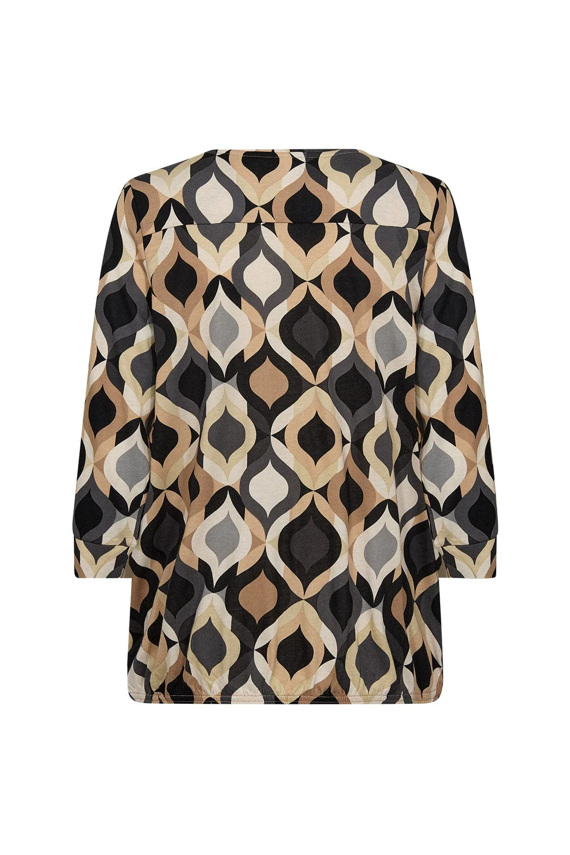 Felicity Printed Jersey Top - Black Combi - Image 2