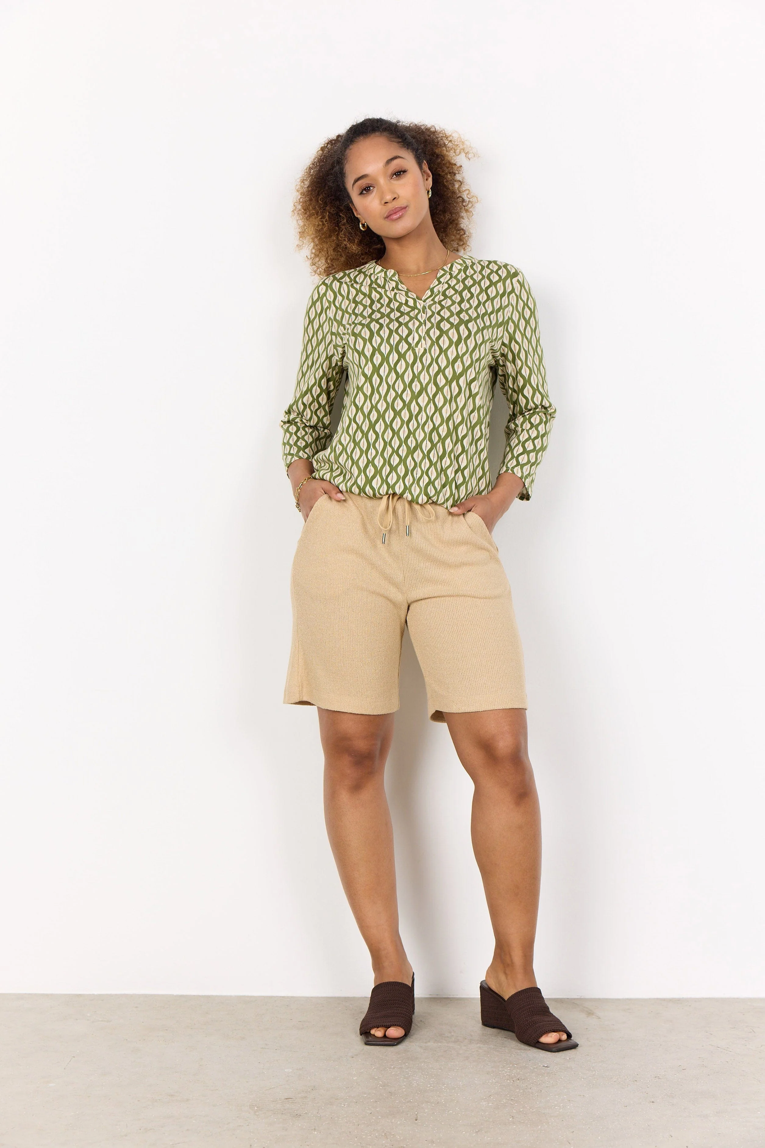 Felicity Printed Jersey Top - Calliste Green Combi - Image 3