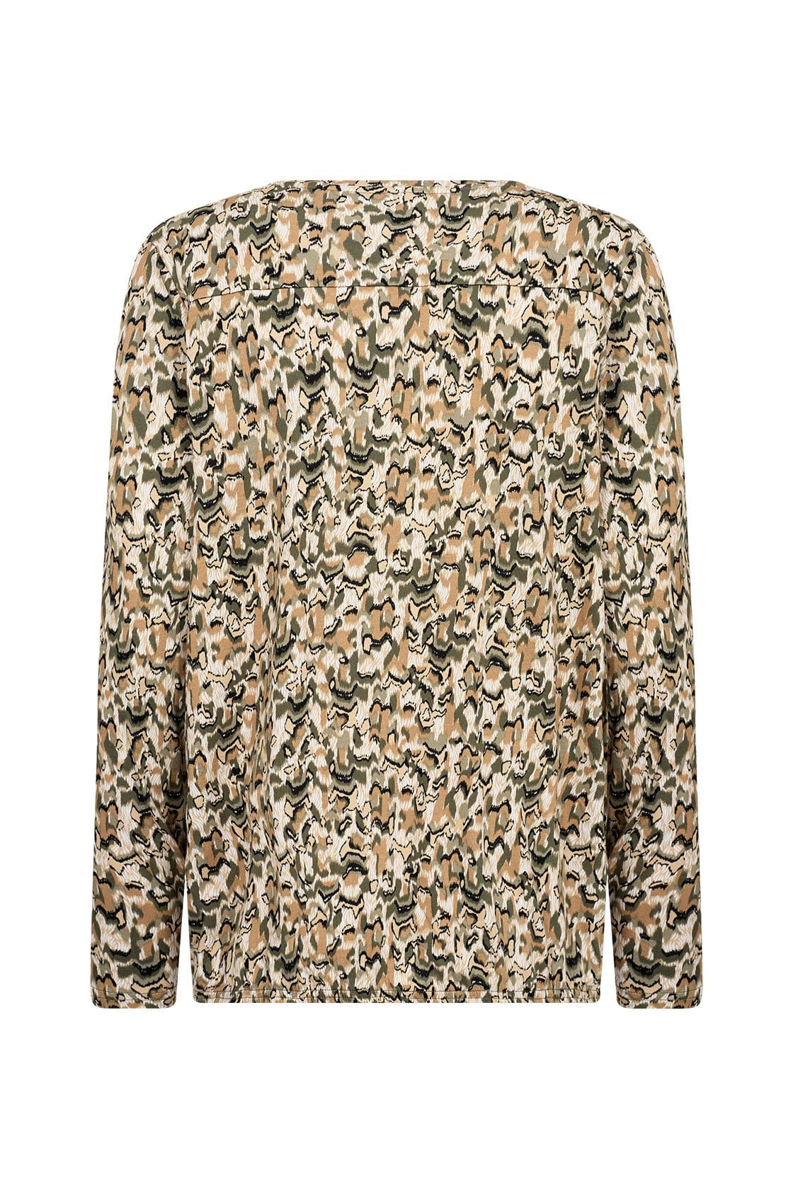 Felicity Printed Jersey Top - Dark Olive Combi - Image 5