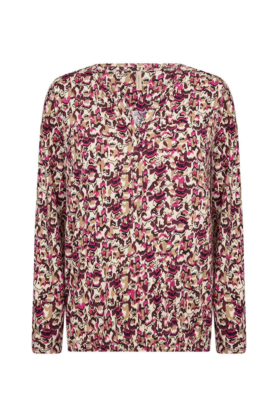 Felicity Printed Jersey Top - Fuchsia Combi