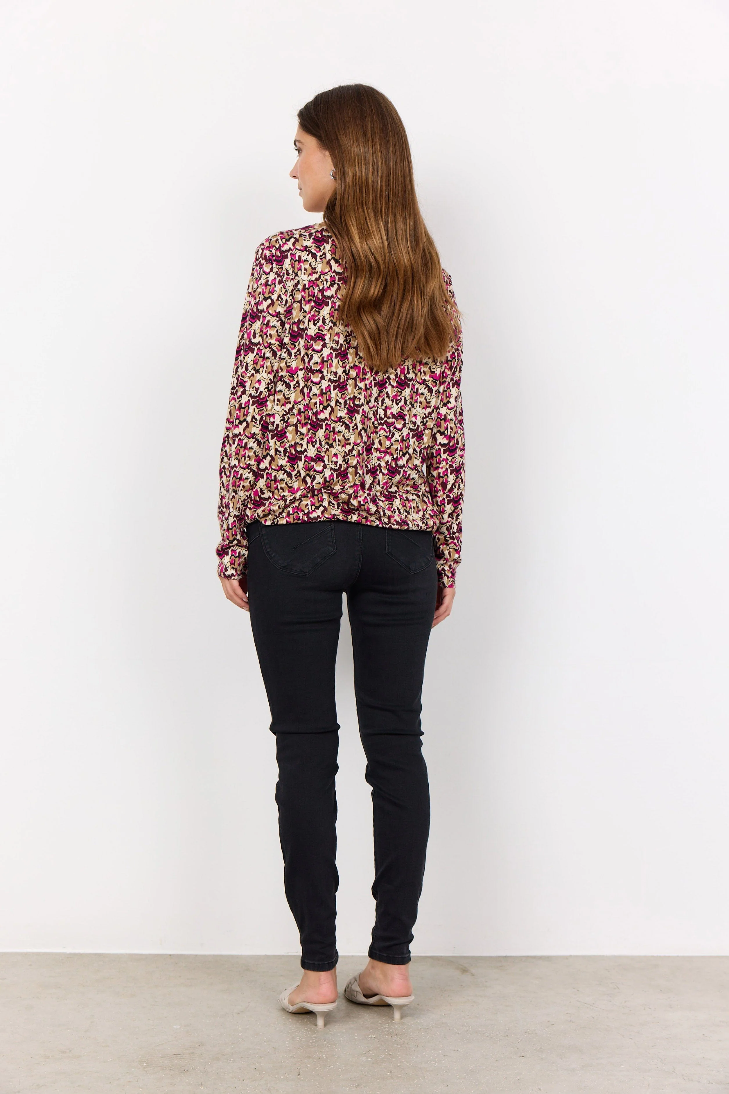 Felicity Printed Jersey Top - Fuchsia Combi - Image 4