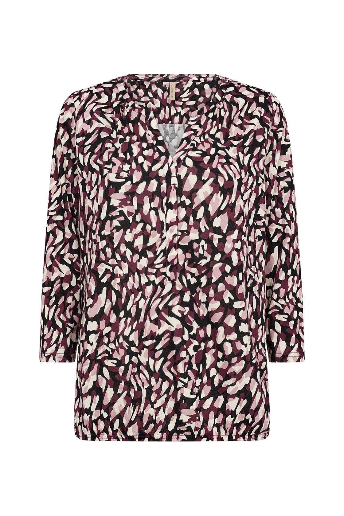Felicity Printed Jersey Top - Wine Combi