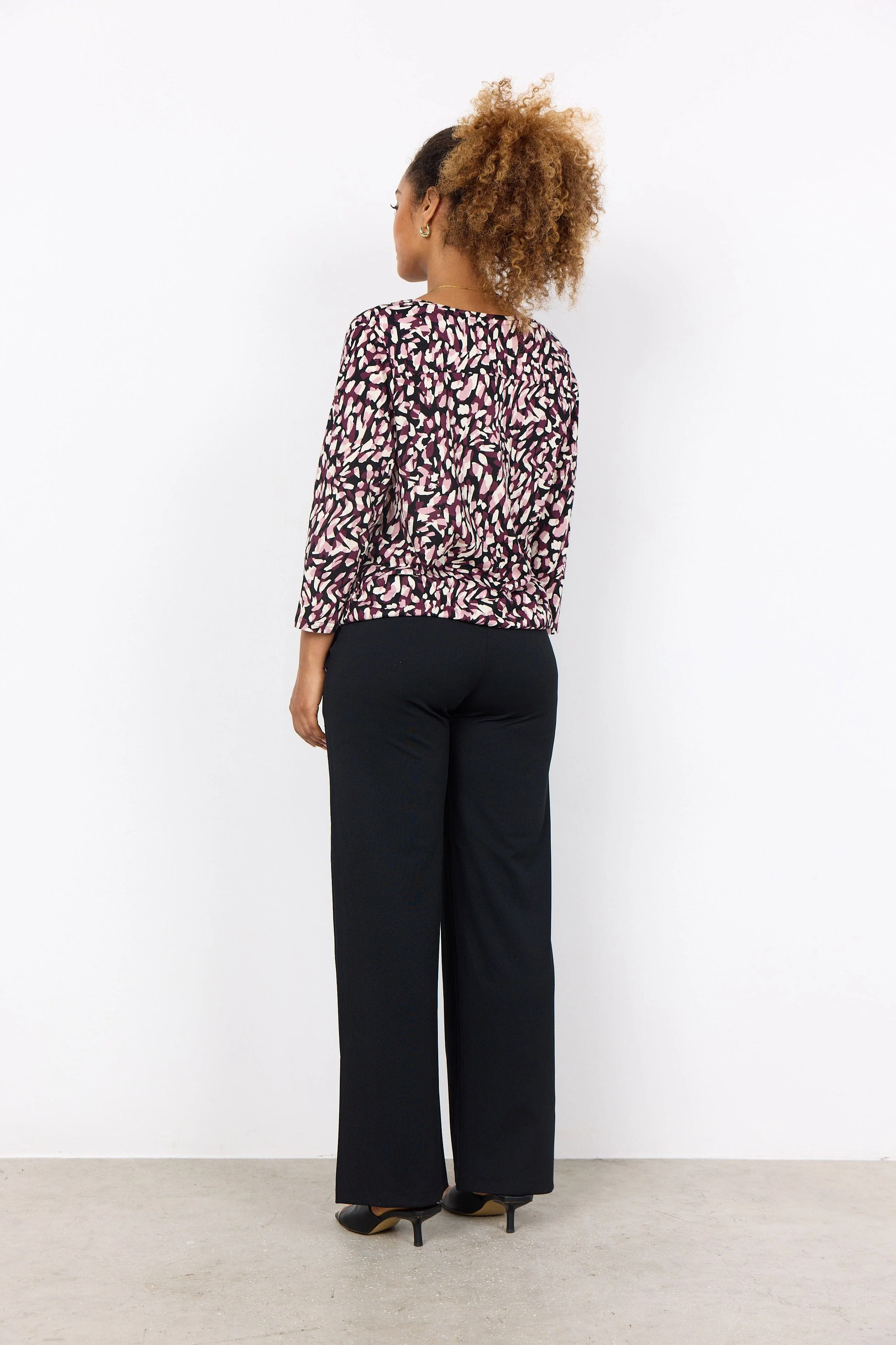 Felicity Printed Jersey Top - Wine Combi - Image 3