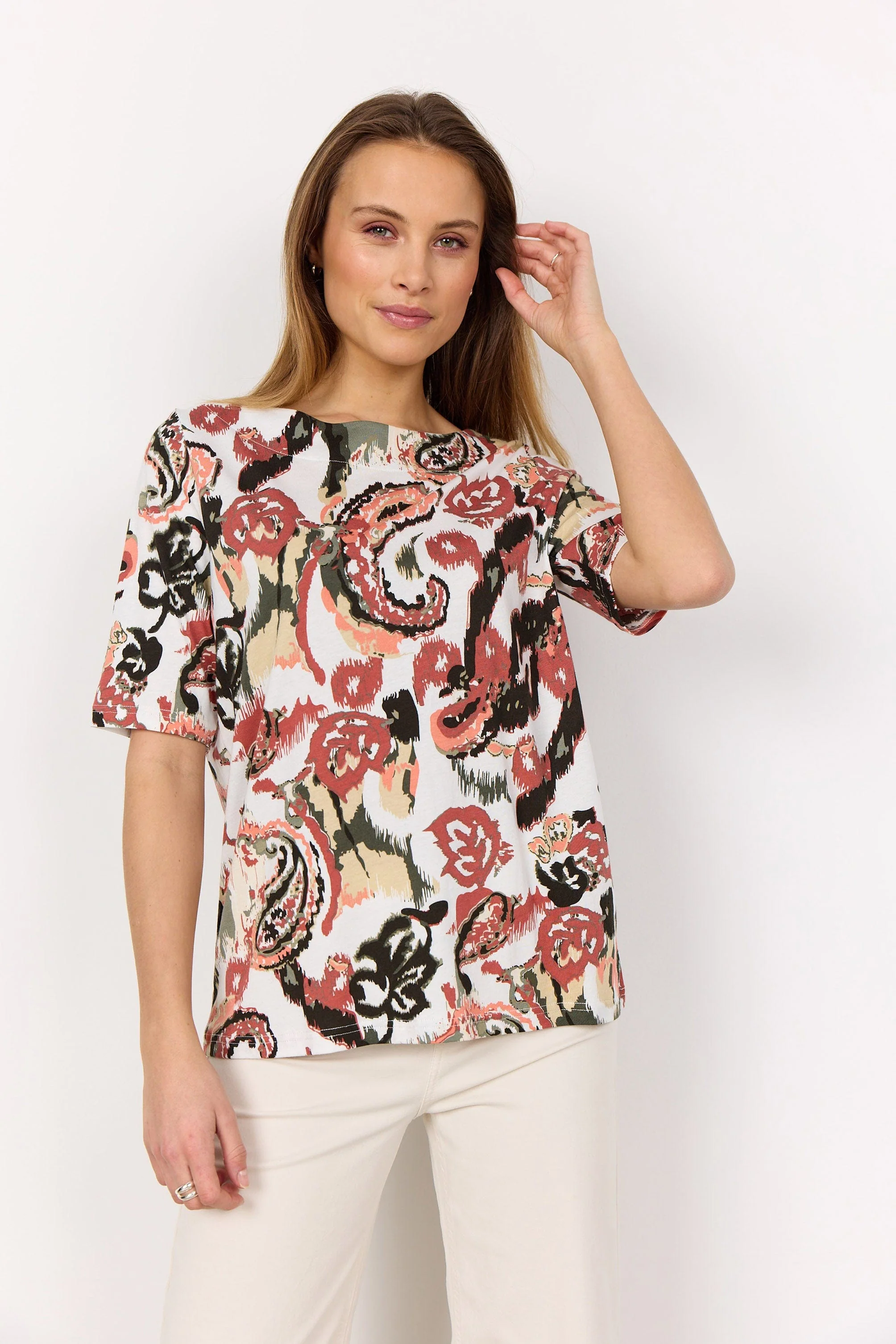 Felicity Printed T-Shirt - Peach Pink Combi - Image 2
