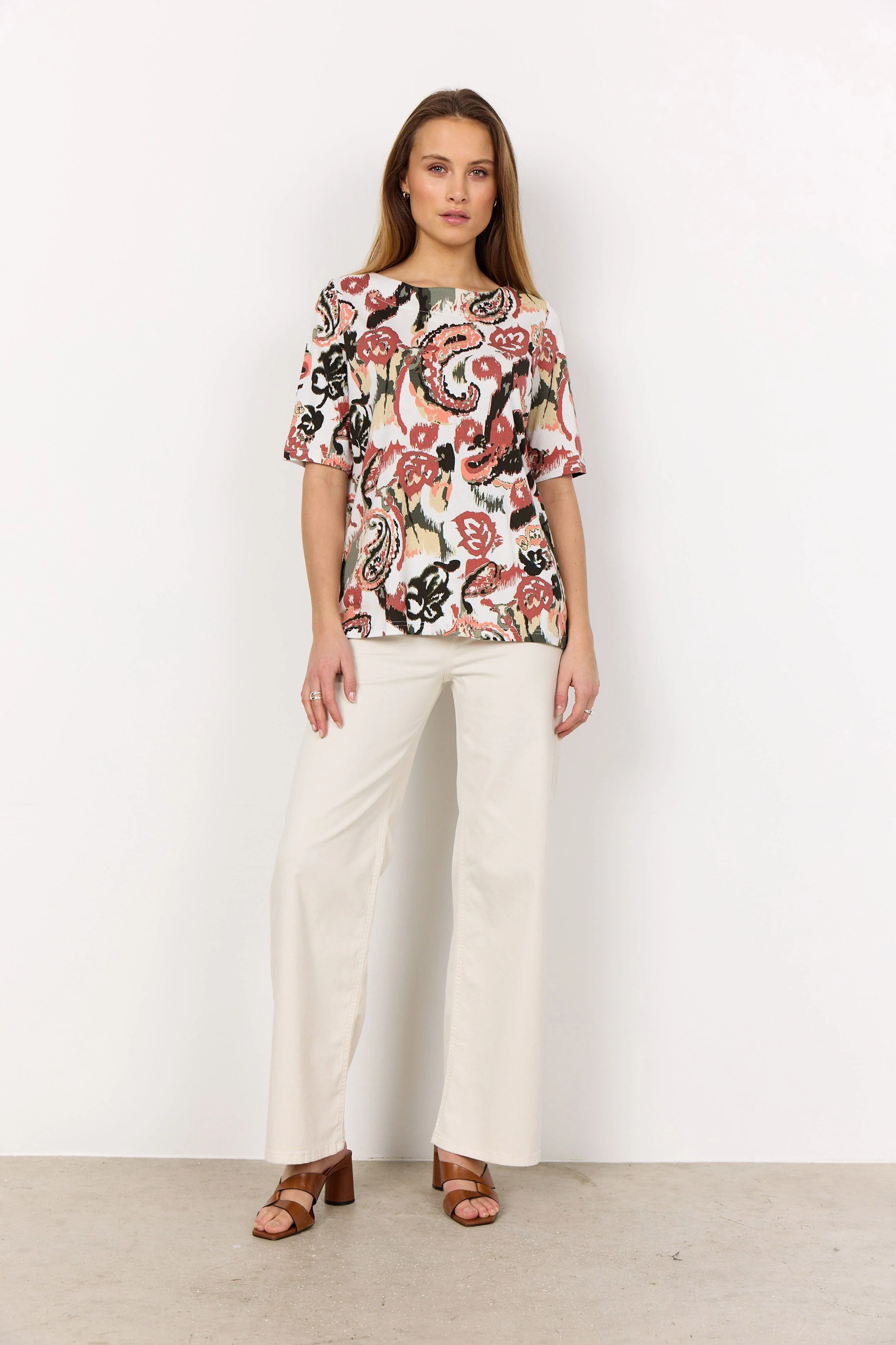 Felicity Printed T-Shirt - Peach Pink Combi - Image 3