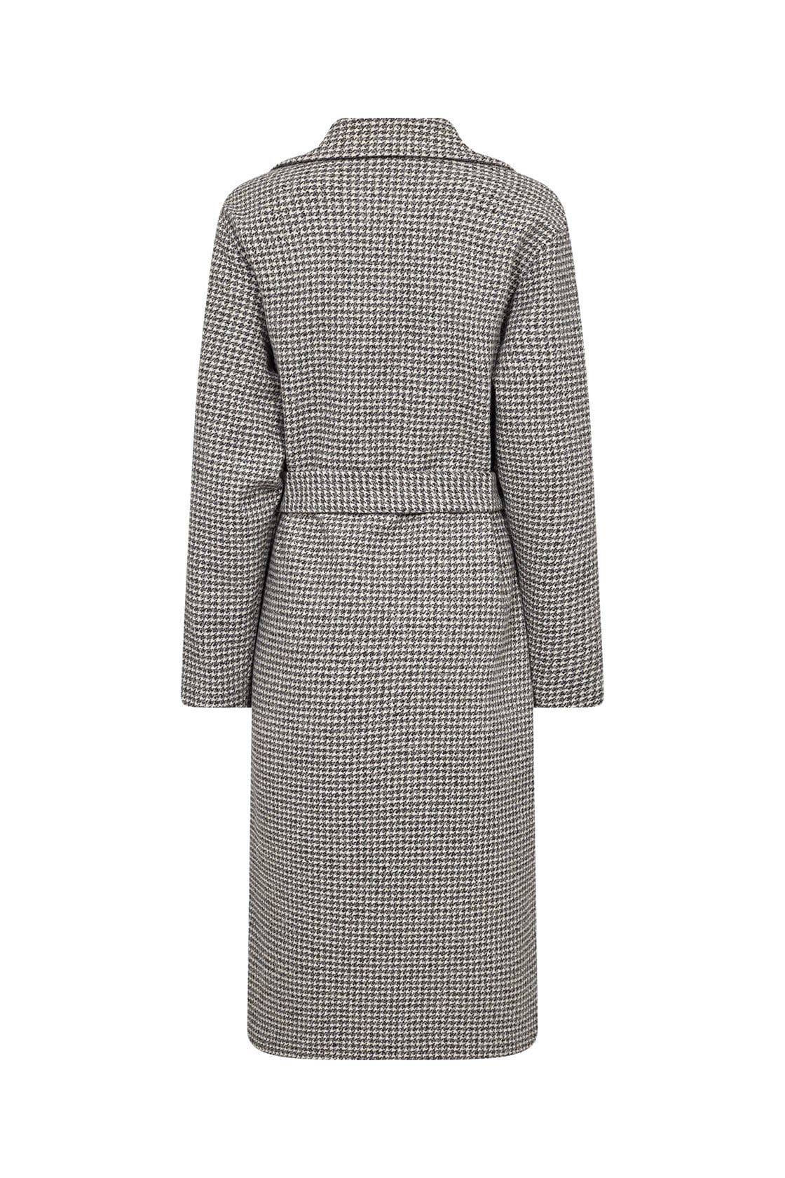 Felisia Wool Blend Houndstooth Coat - Black Combi - Image 5