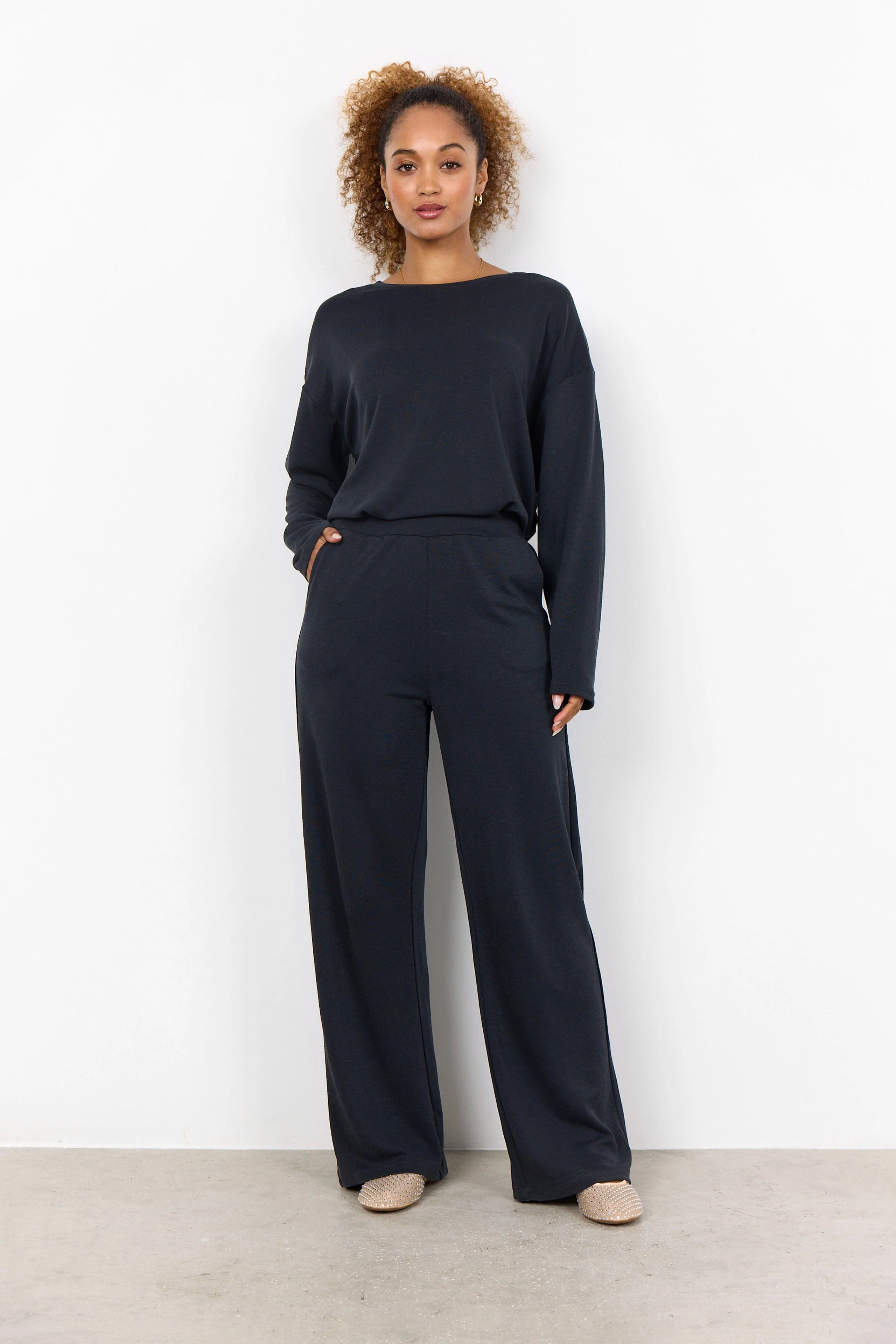 Felucca Modal Jersey Trousers - Black - Image 3